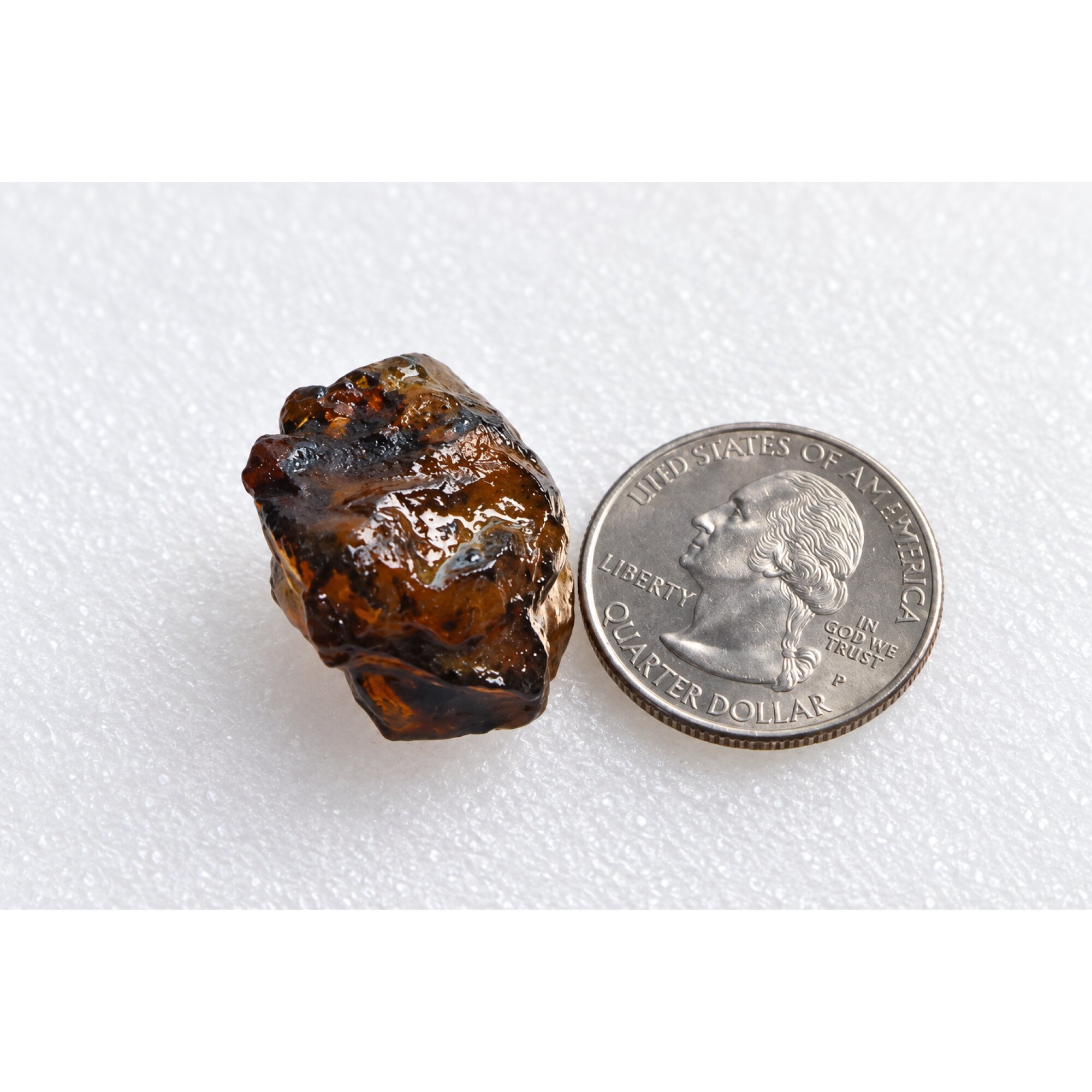 Naturally formed sky blue rough specimen Dominican amber 25mm – photo 3