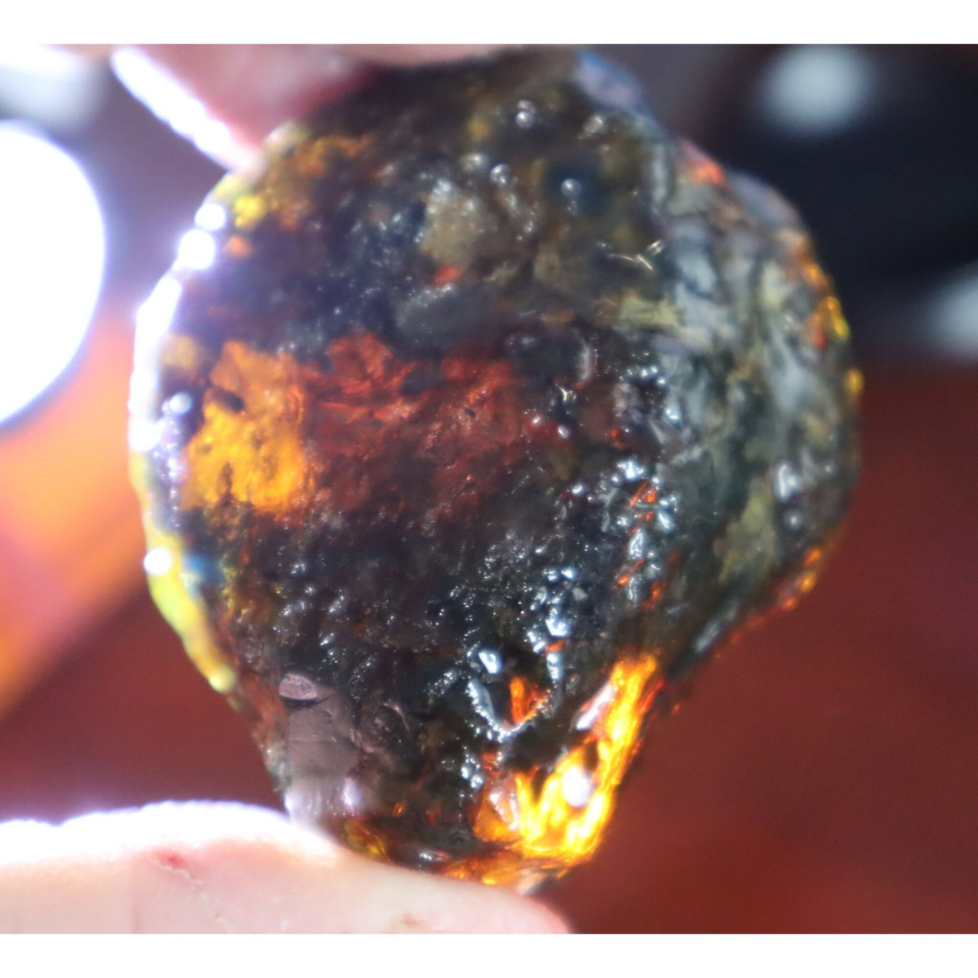 Authentic green blue rough specimen Dominican amber 55mm – photo 9