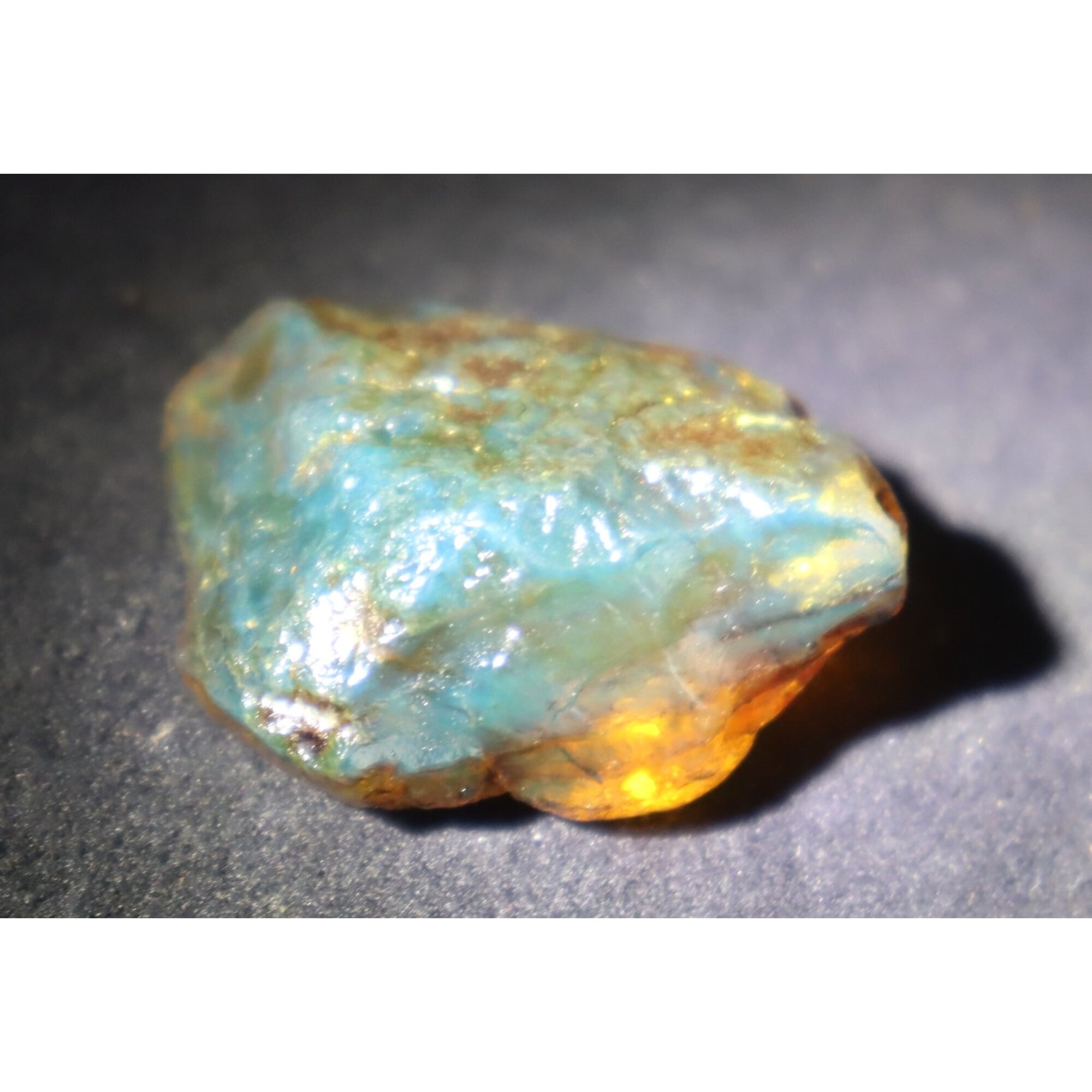 Genuine sky blue rough specimen Dominican amber 43mm – photo 11
