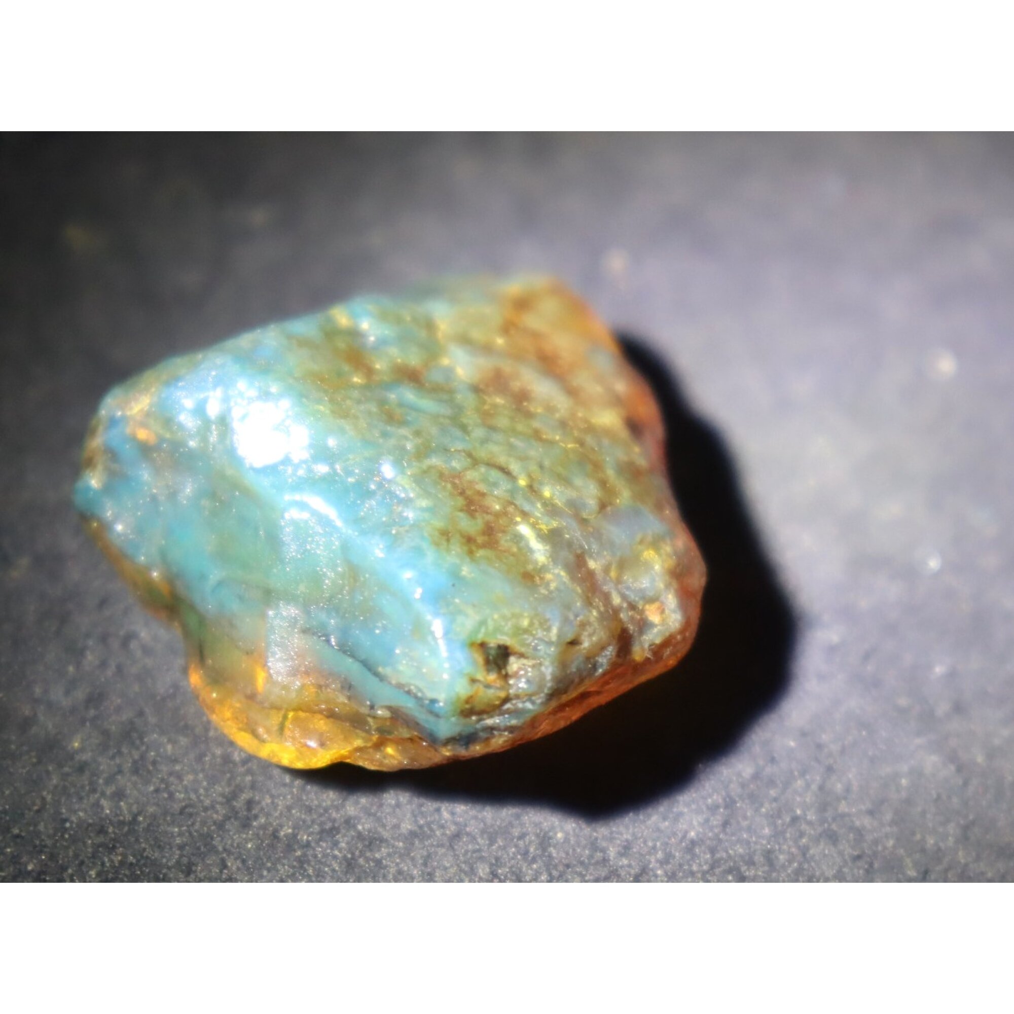 Genuine sky blue rough specimen Dominican amber 43mm – photo 12