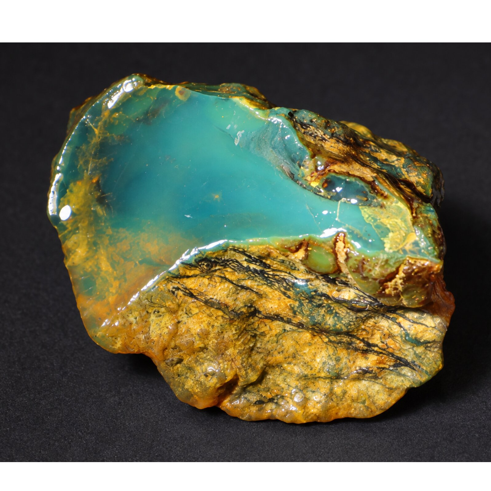 Authentic sky blue rough specimen Dominican amber 38mm