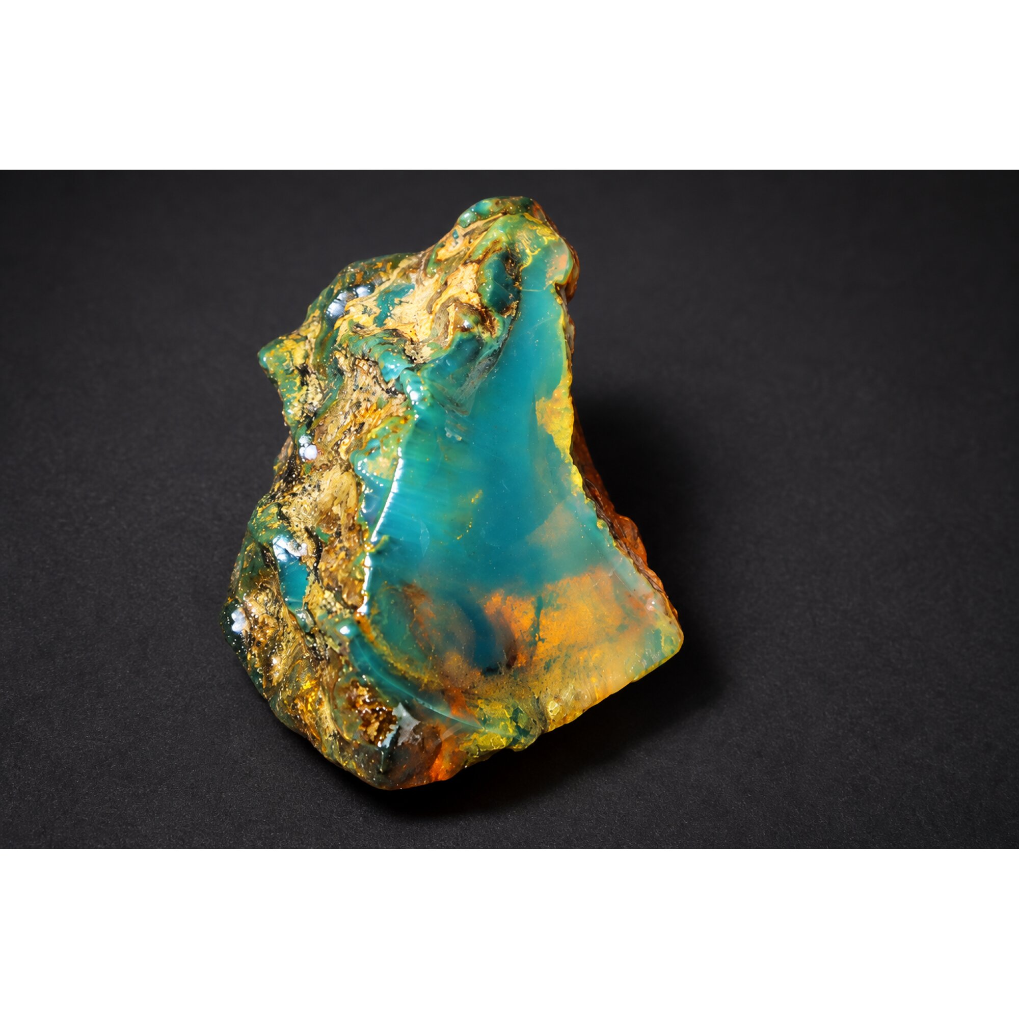 Authentic sky blue rough specimen Dominican amber 38mm – photo 6