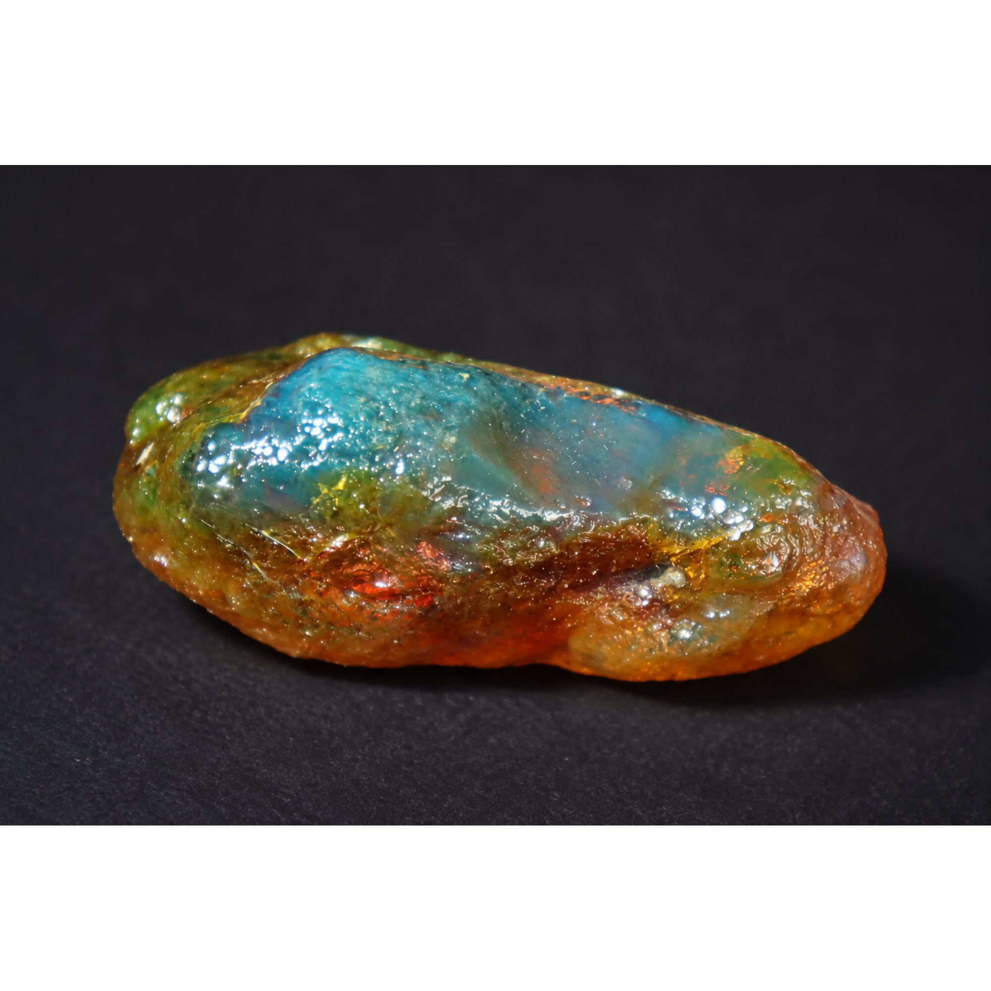 Genuine orange blue rough specimen Dominican amber 53mm – photo 11