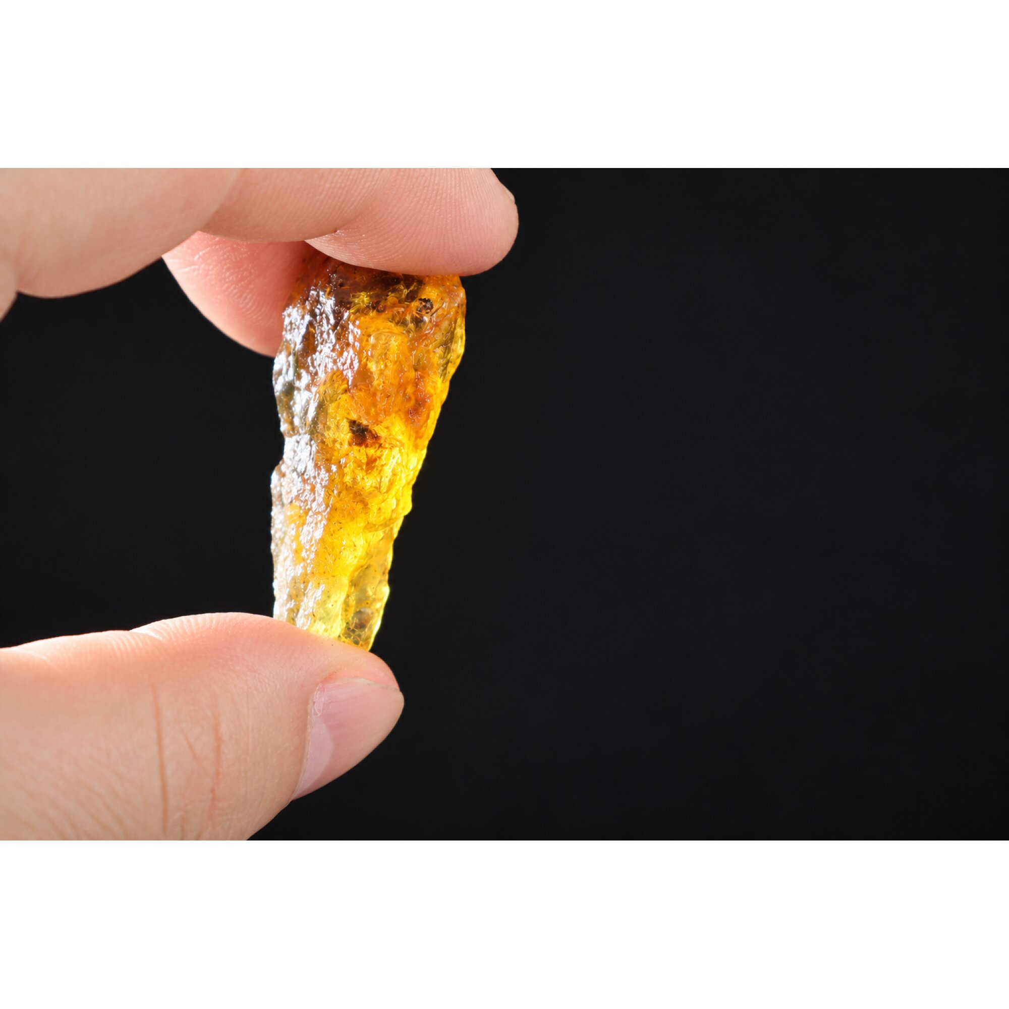 Genuine orange blue rough specimen Dominican amber 43mm – photo 13