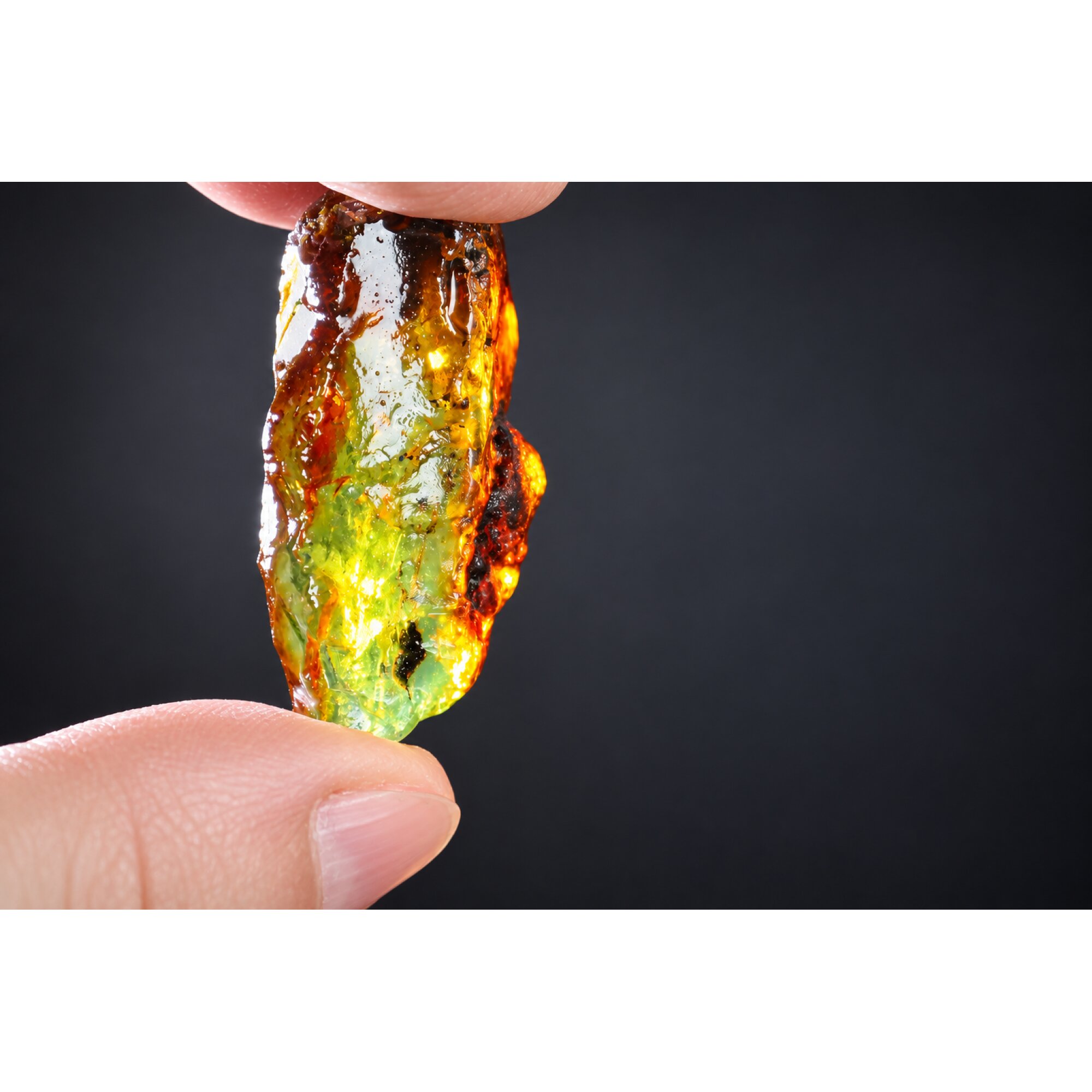 Genuine deep blue rough specimen Dominican amber 45mm – photo 6