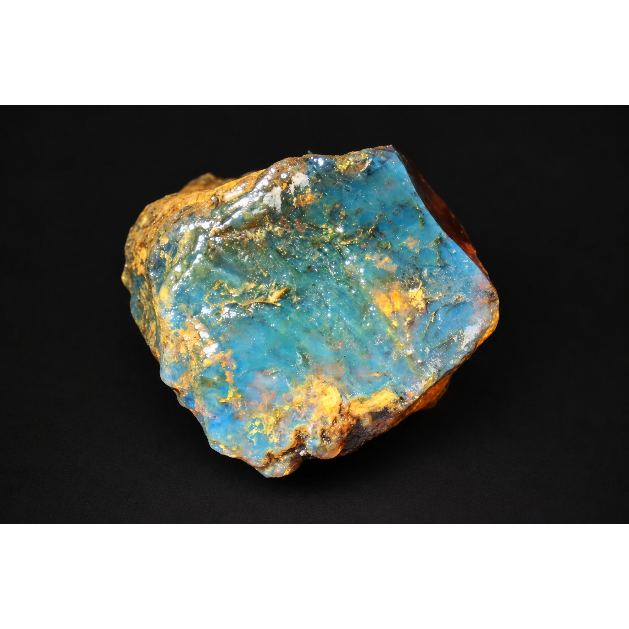 Genuine green blue rough specimen Dominican amber 35mm – photo 4