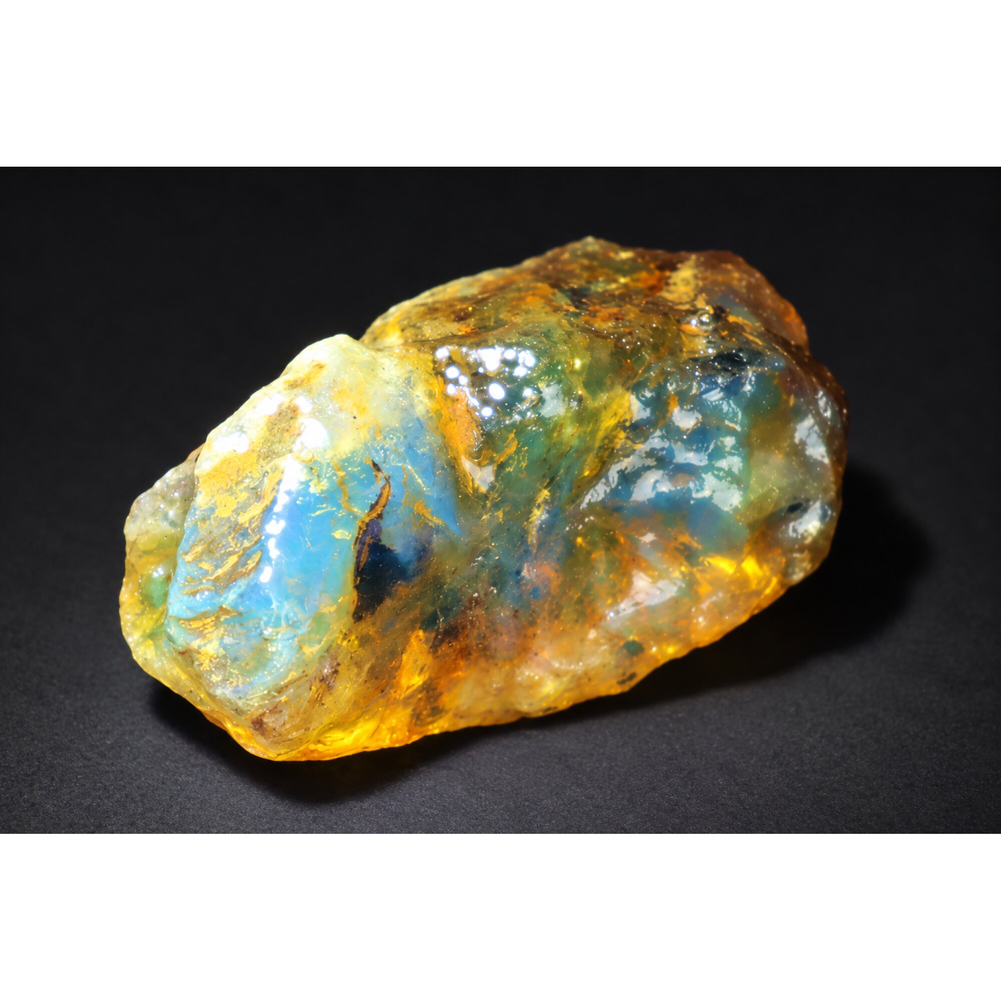 Authentic light green blue rough specimen Dominican amber 46mm – photo 9