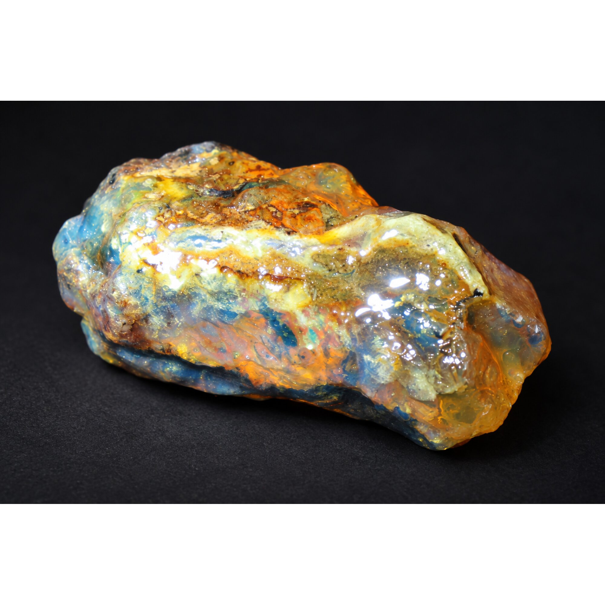 Authentic light green blue rough specimen Dominican amber 46mm – photo 11