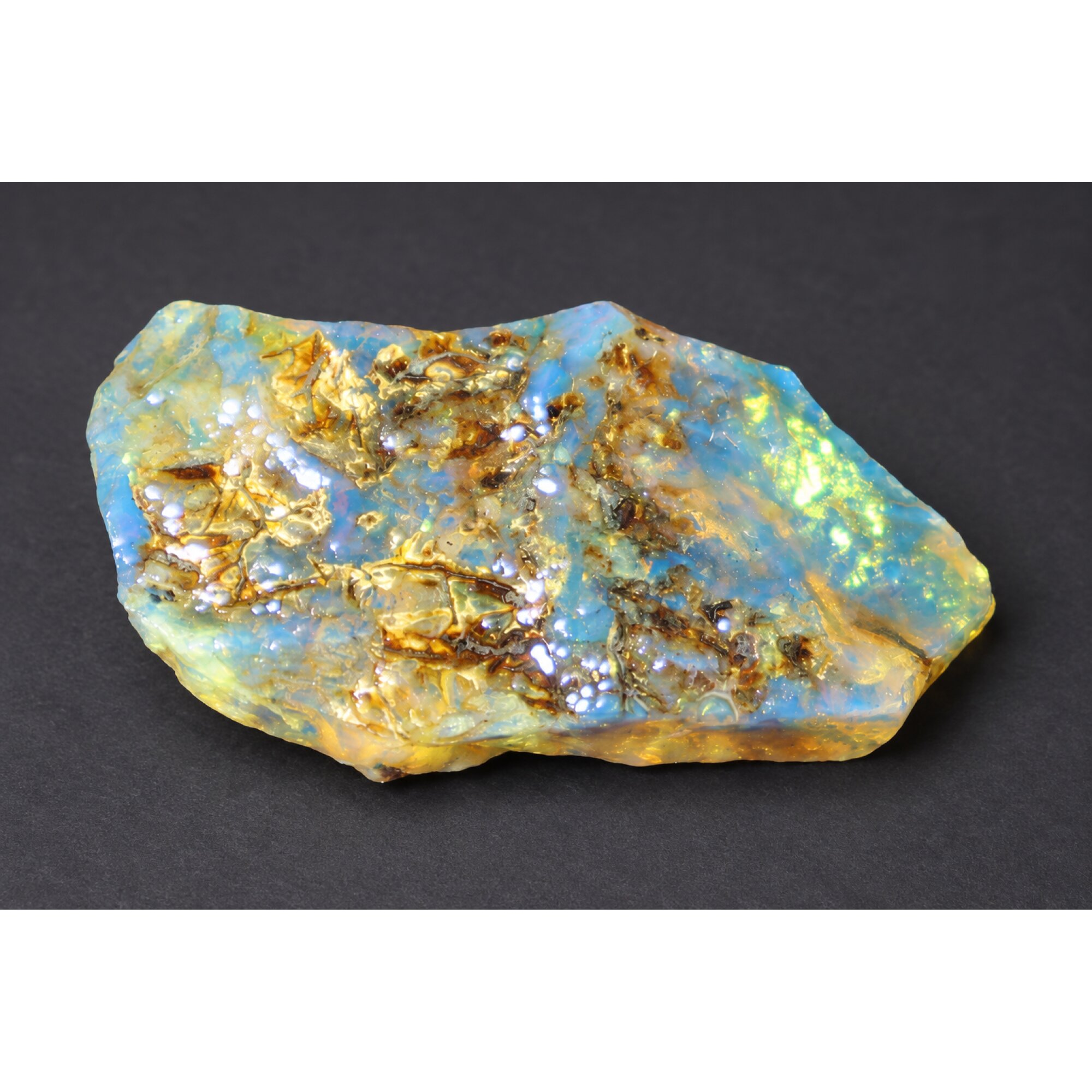 Authentic deep blue rough specimen Dominican amber 46mm – photo 5