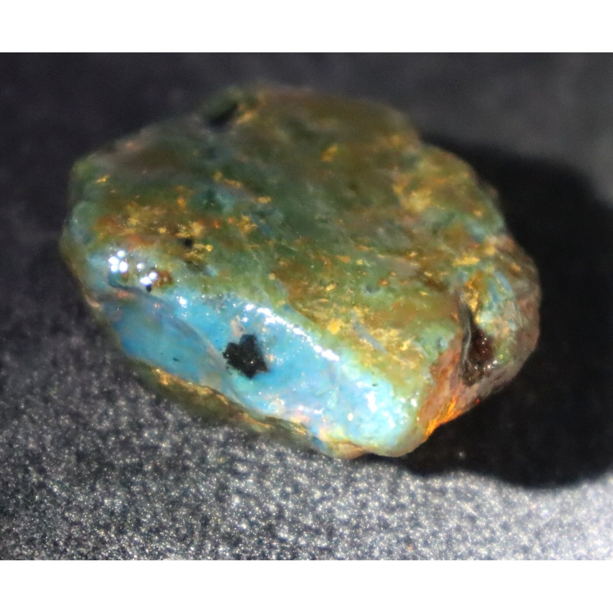 Real green blue rough specimen Dominican amber 42mm – photo 5