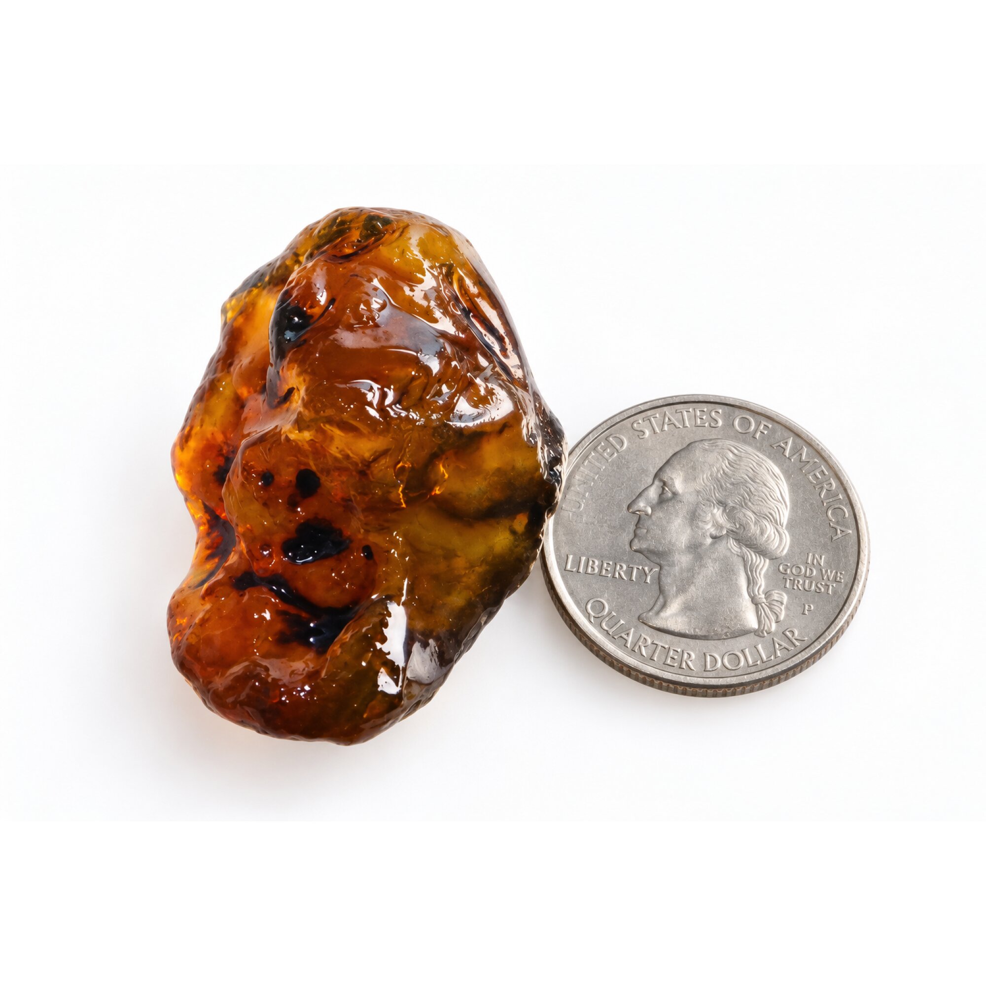 Genuine turquoise blue rough specimen Dominican amber 43mm – photo 7