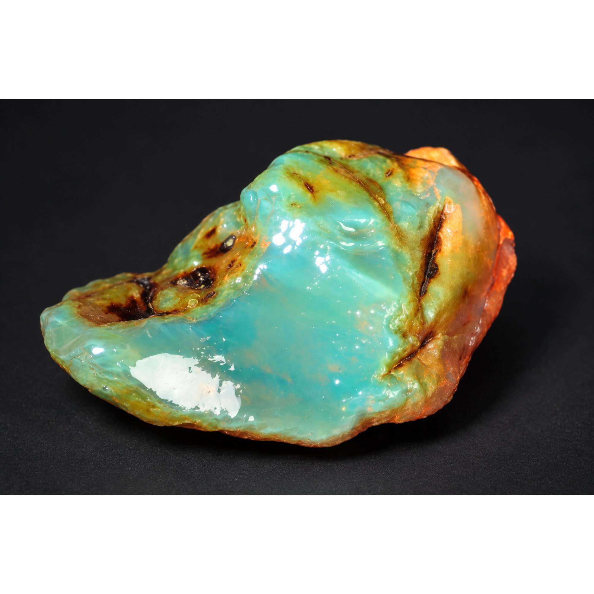 Genuine turquoise blue rough specimen Dominican amber 43mm – photo 9