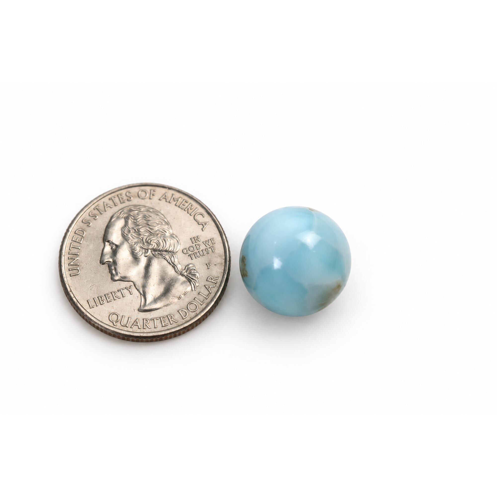 Authentic sky blue Dominican Larimar bead 15.6mm – photo 3