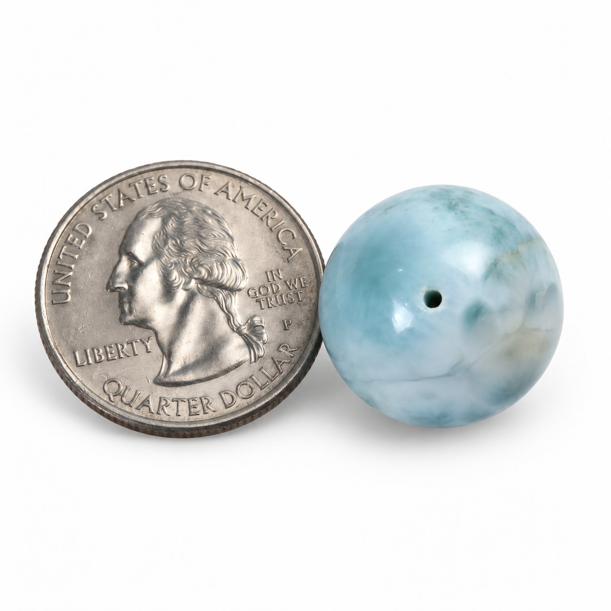 Authentic light blue Dominican Larimar bead 18.6mm – photo 4