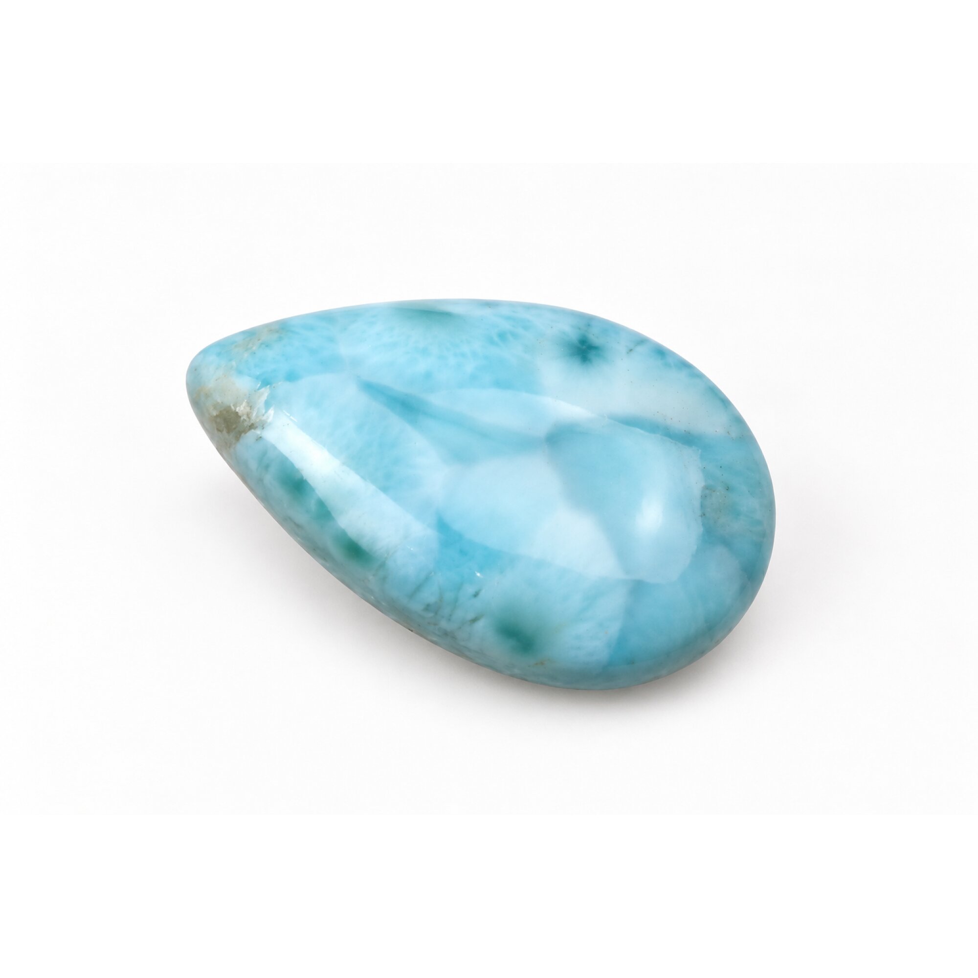 Handmade sky blue Dominican Larimar cabochon 30mm – photo 3