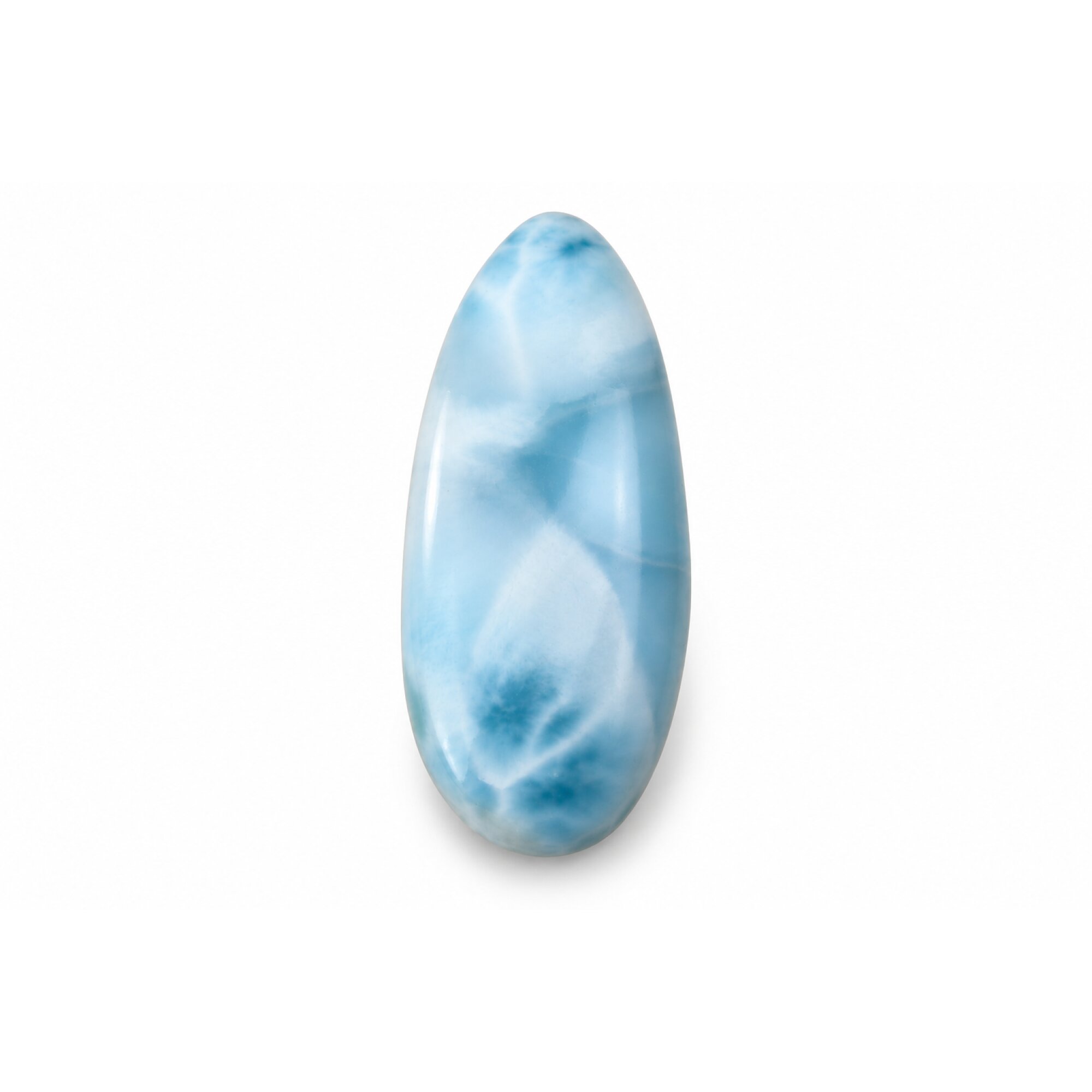 Master crafted sky blue Dominican Larimar cabochon 33mm – photo 4