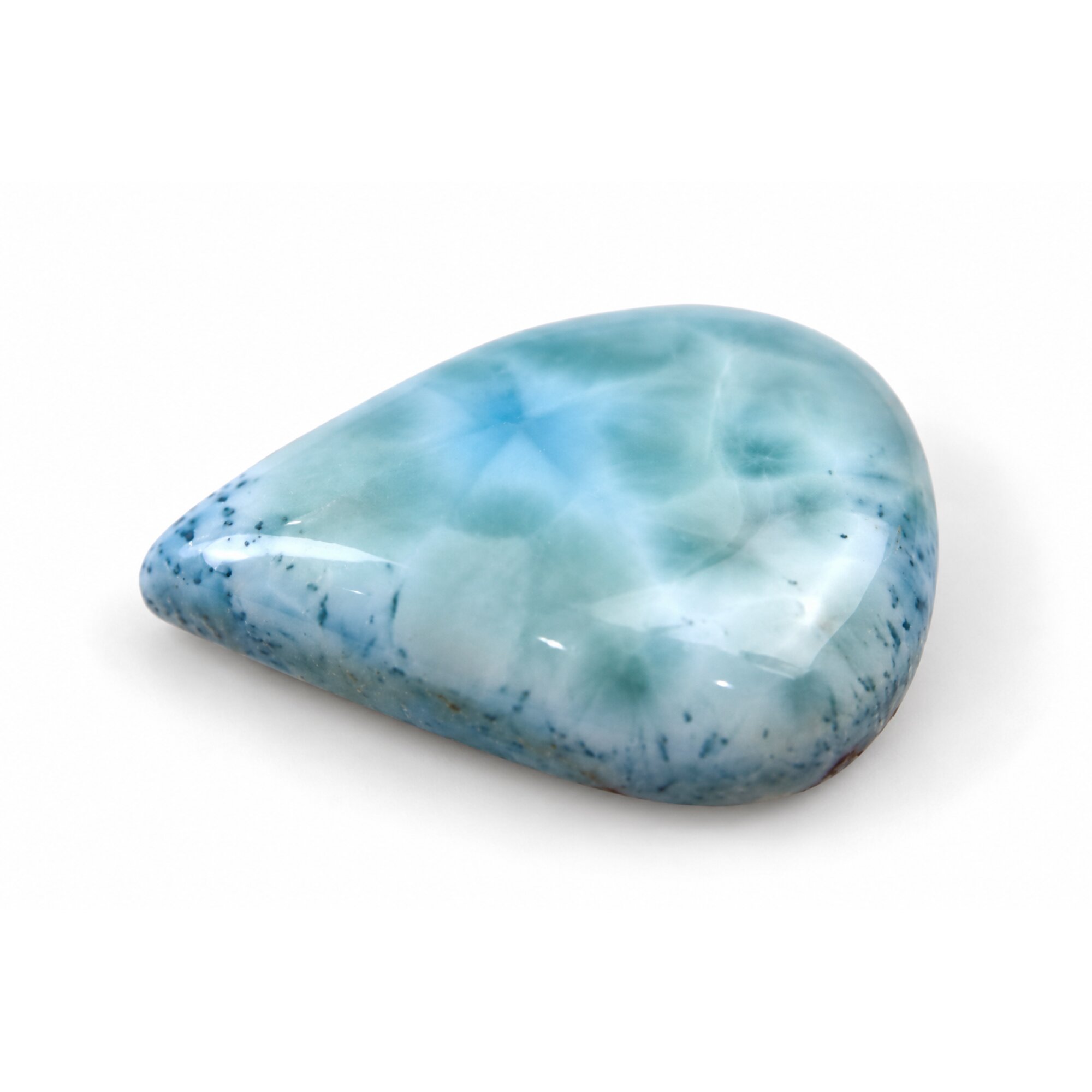 Pure natural red blue Dominican Larimar cabochon 29mm – photo 3