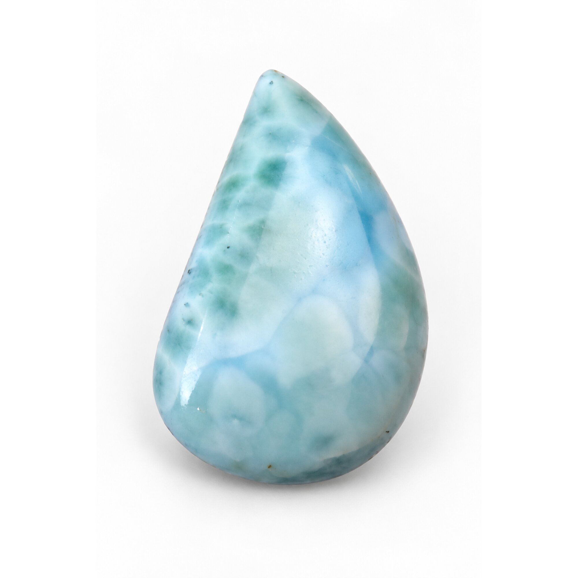 Earth crafted sky blue Dominican Larimar cabochon 33mm – photo 3