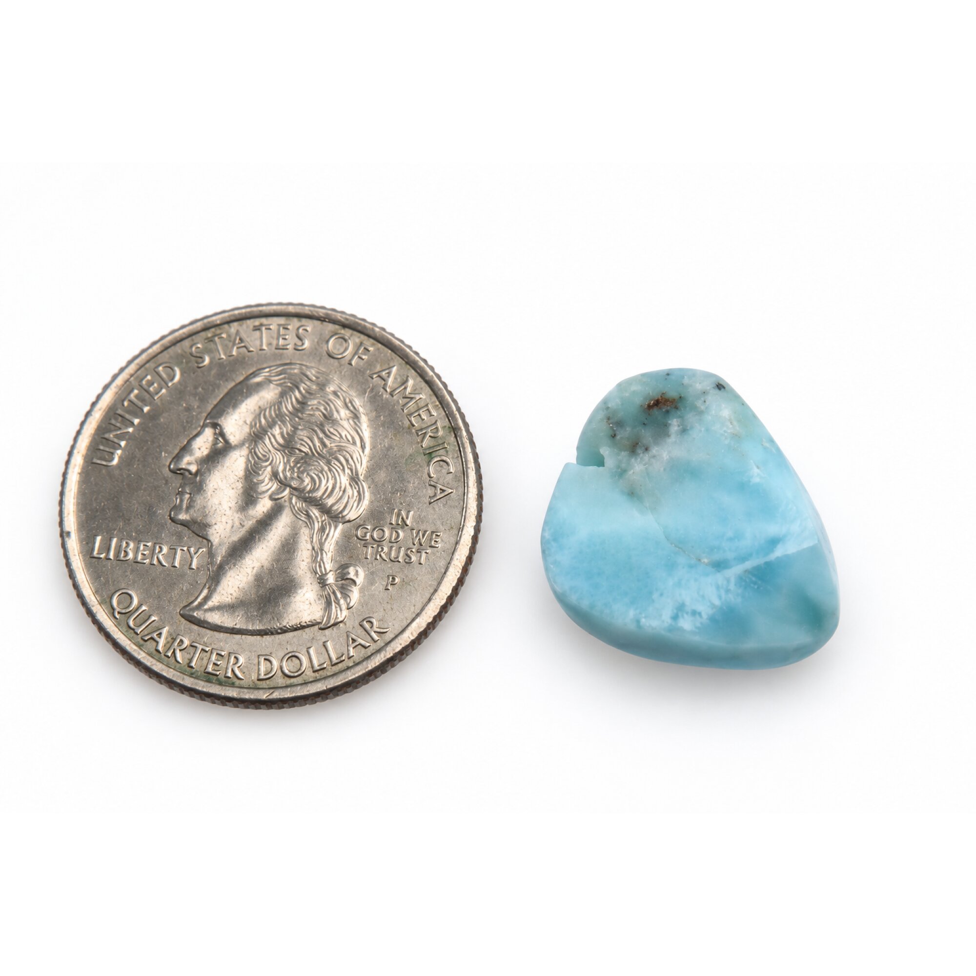 Genuine sky blue Dominican Larimar cabochon 15mm – photo 3