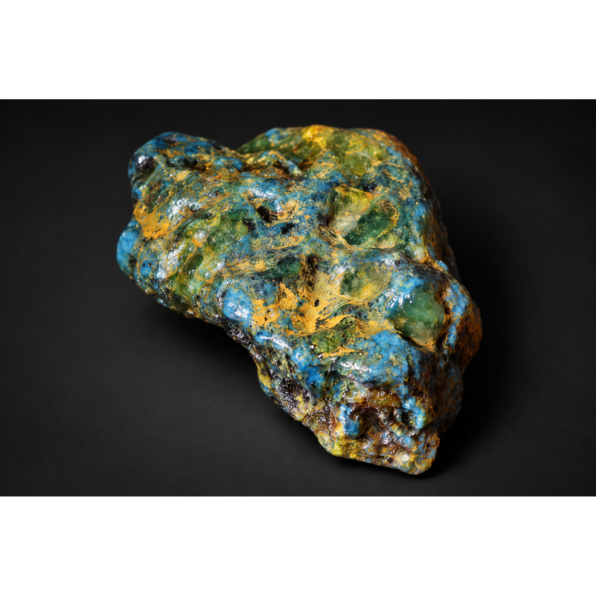 Genuine deep blue rough specimen Dominican amber 44mm – photo 11