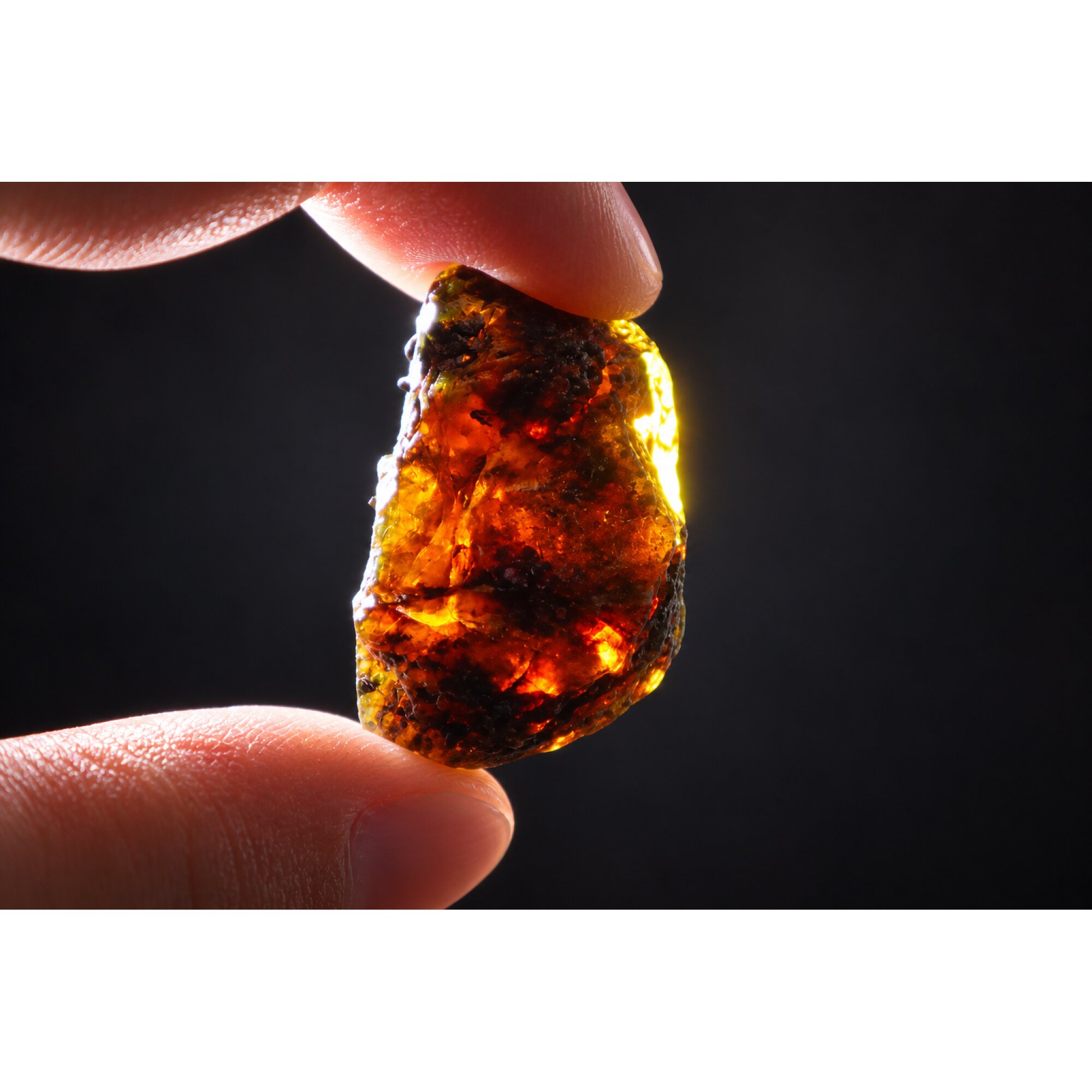 Genuine deep sea blue rough specimen Dominican amber 10.6g – photo 26