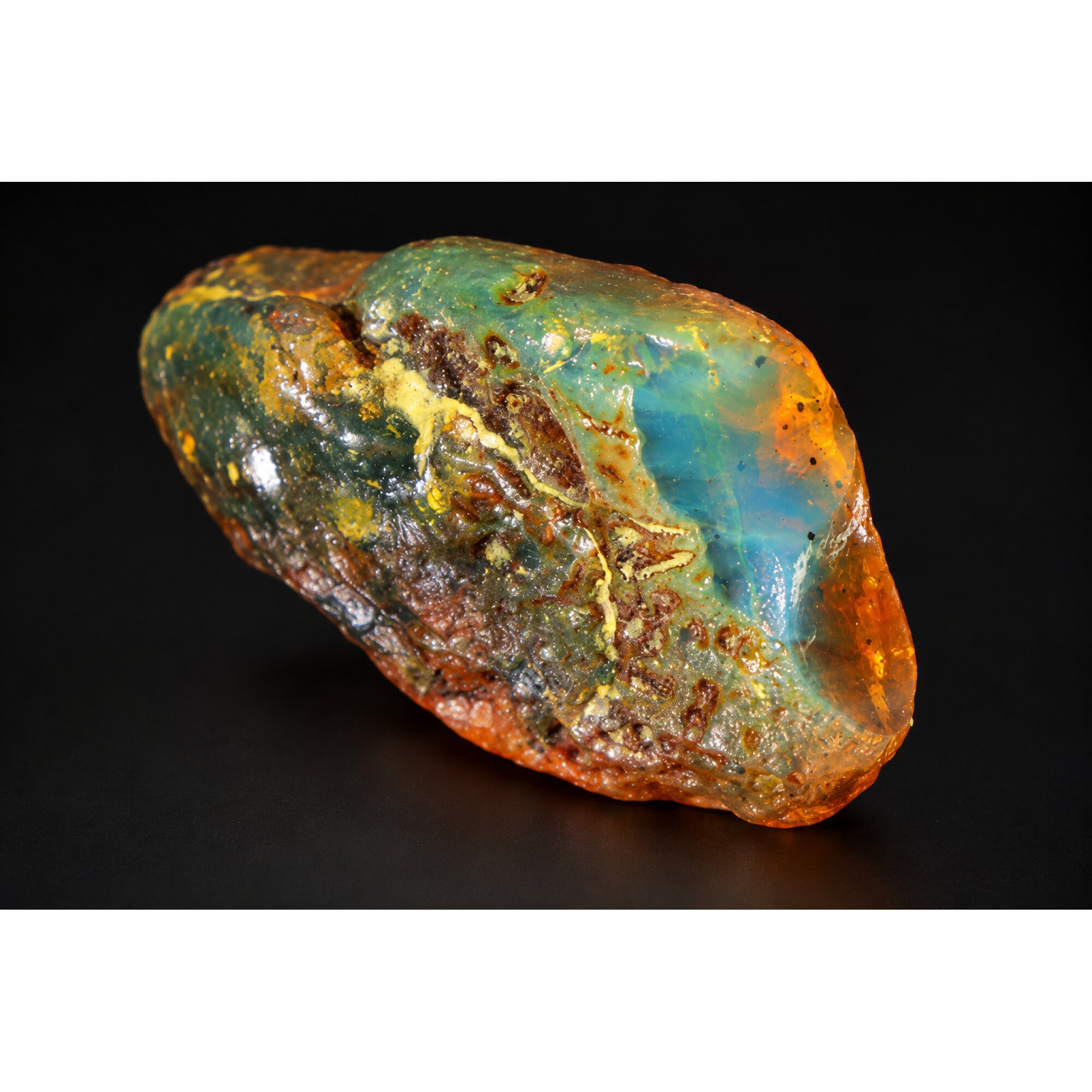 Earth mined sky blue rough specimen Dominican amber 8.7g – photo 13