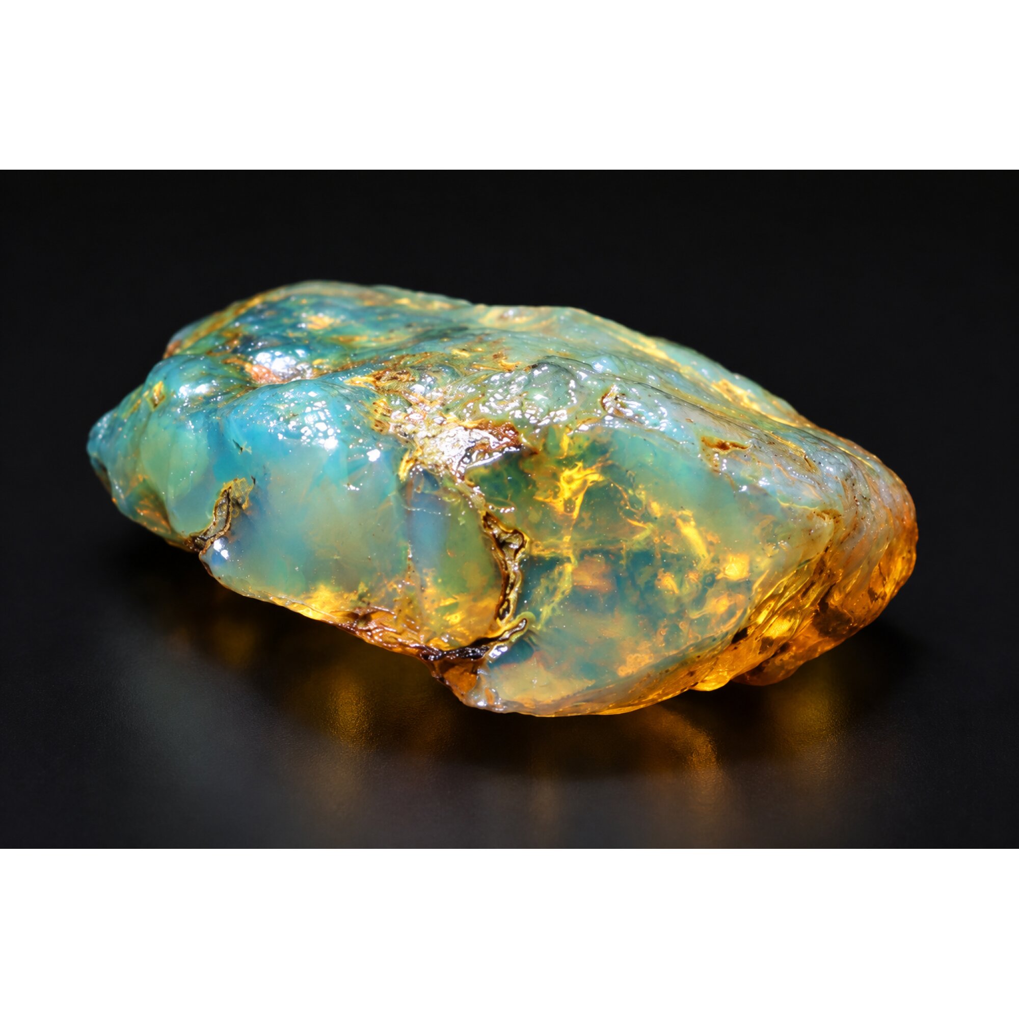 Earth mined green blue rough specimen Dominican amber 16.5g – photo 3