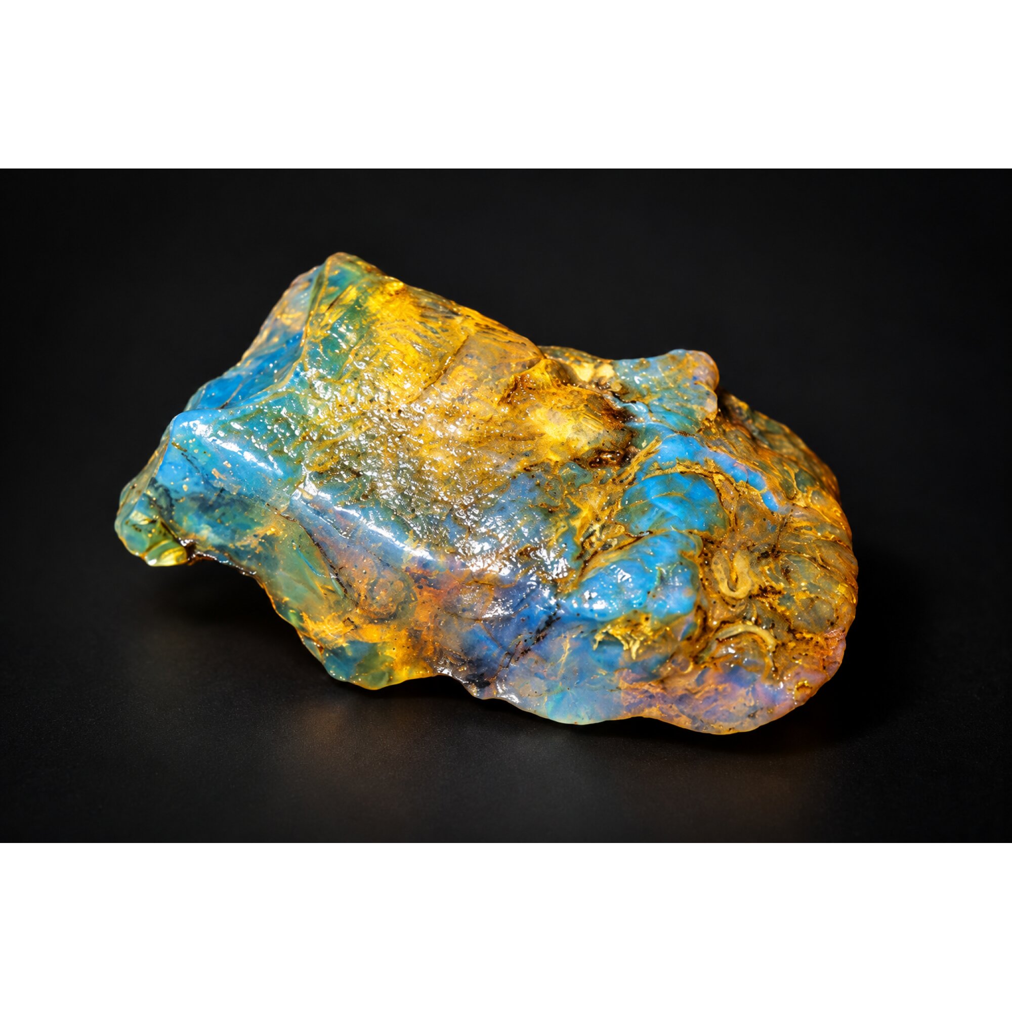 Earth mined green blue rough specimen Dominican amber 7.9g – photo 4