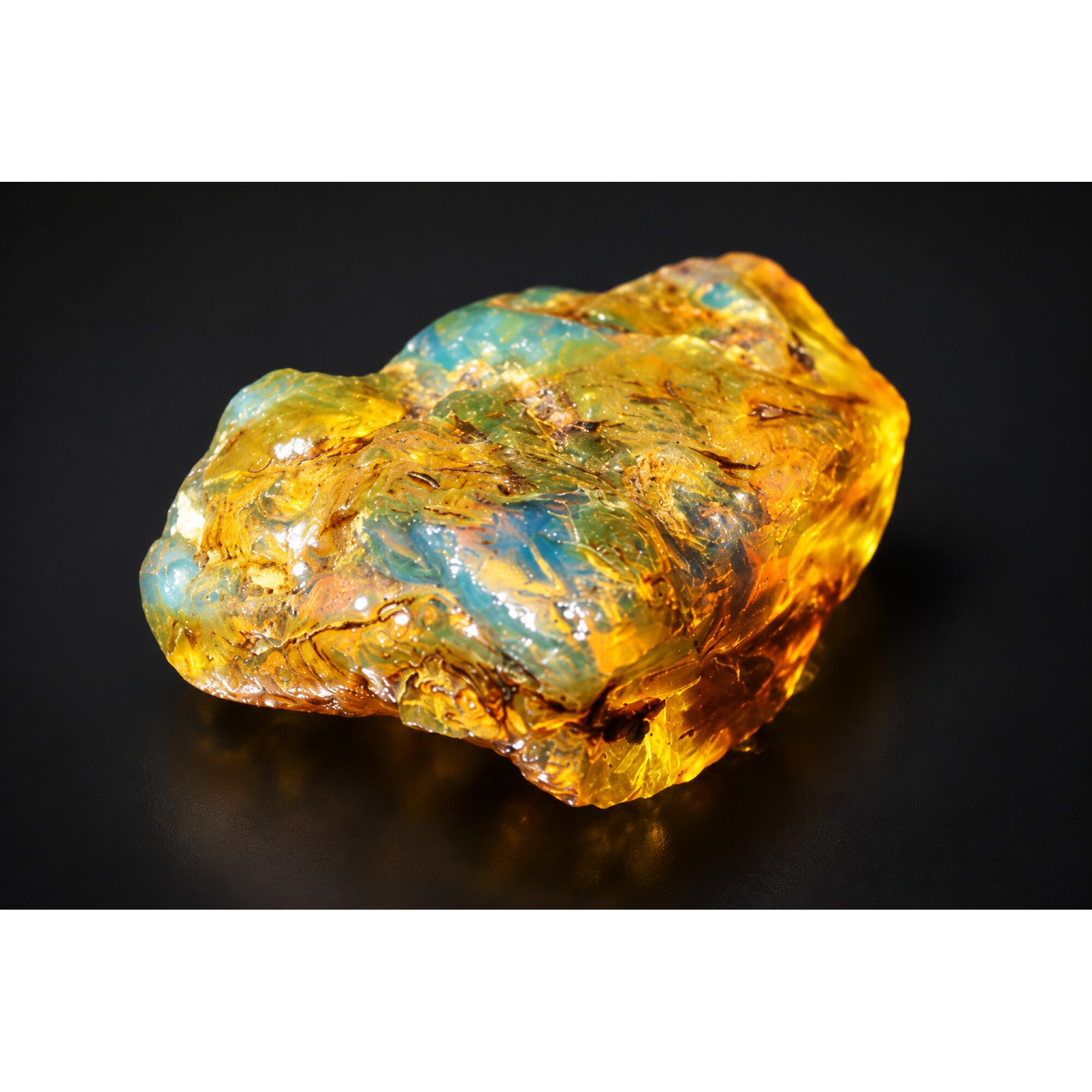 Organic beauty sky blue rough specimen Dominican amber 9.6g – photo 11