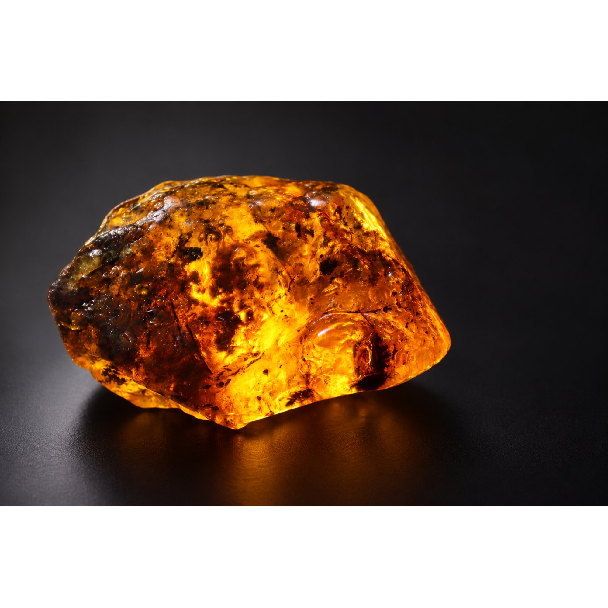Untreated orange green rough specimen Dominican amber 45.1g – photo 8