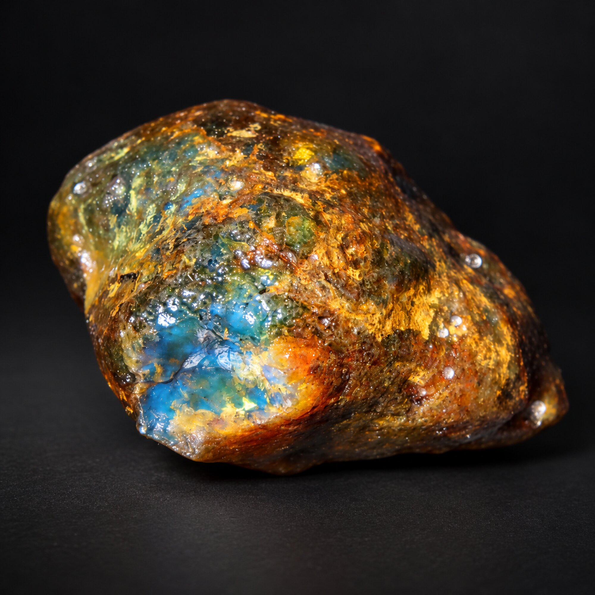 Real green blue rough specimen Dominican amber 26g – photo 6