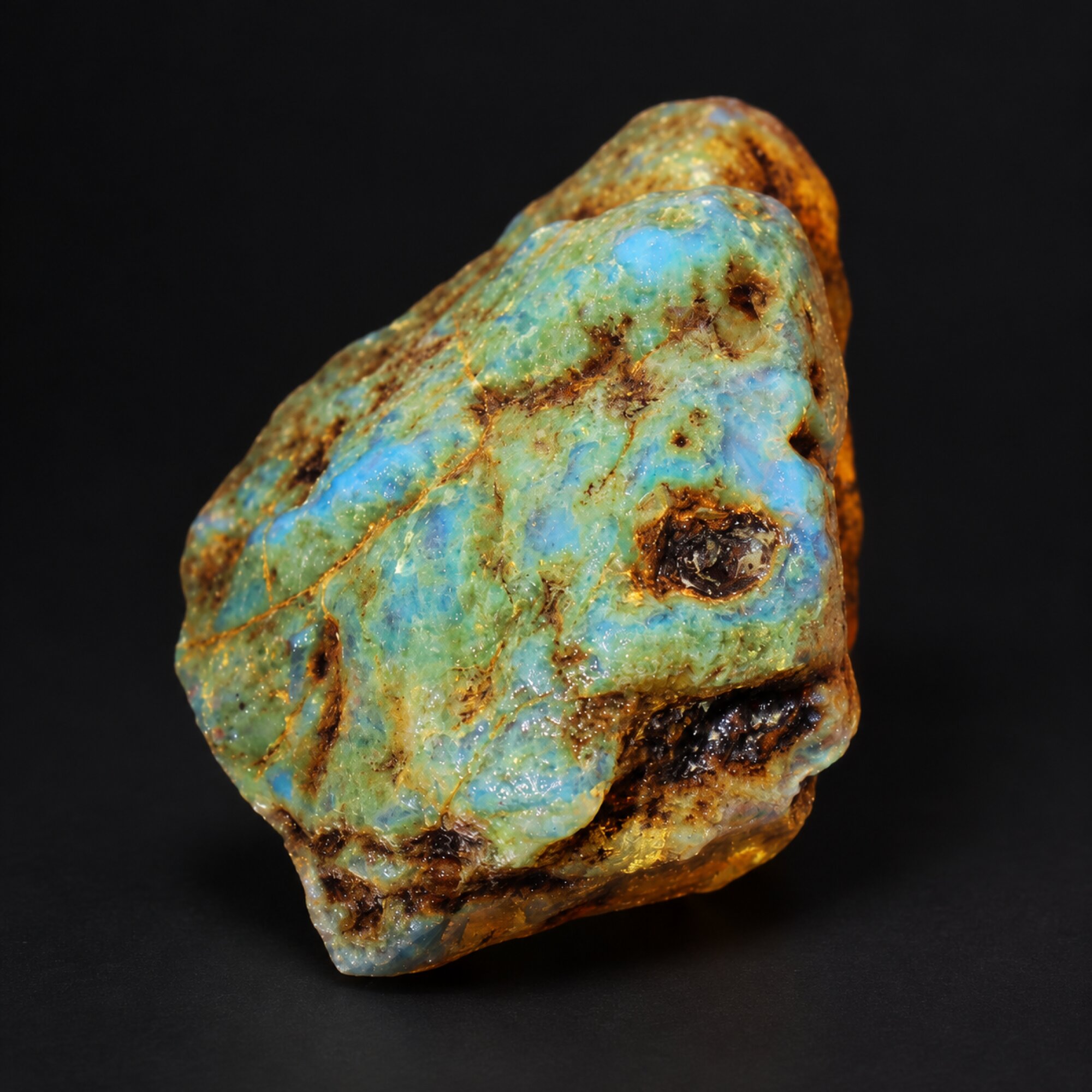 Earth mined green blue rough specimen Dominican amber 24g – photo 3
