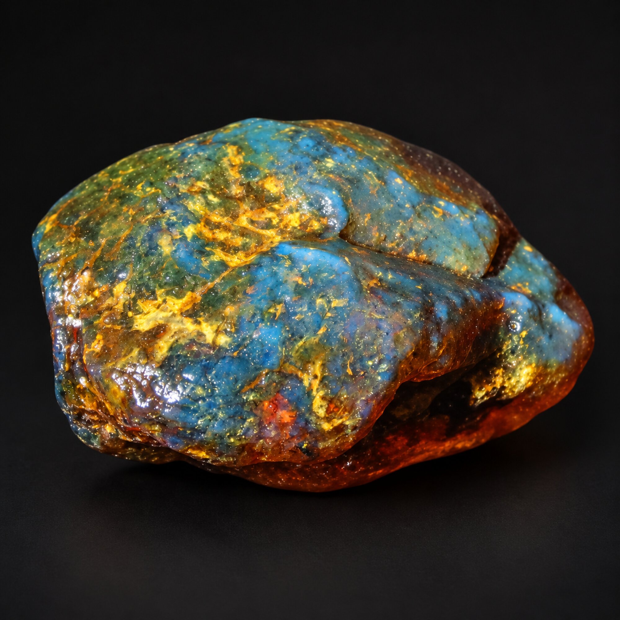 Naturally formed green blue rough specimen Dominican amber 32.8g – photo 11