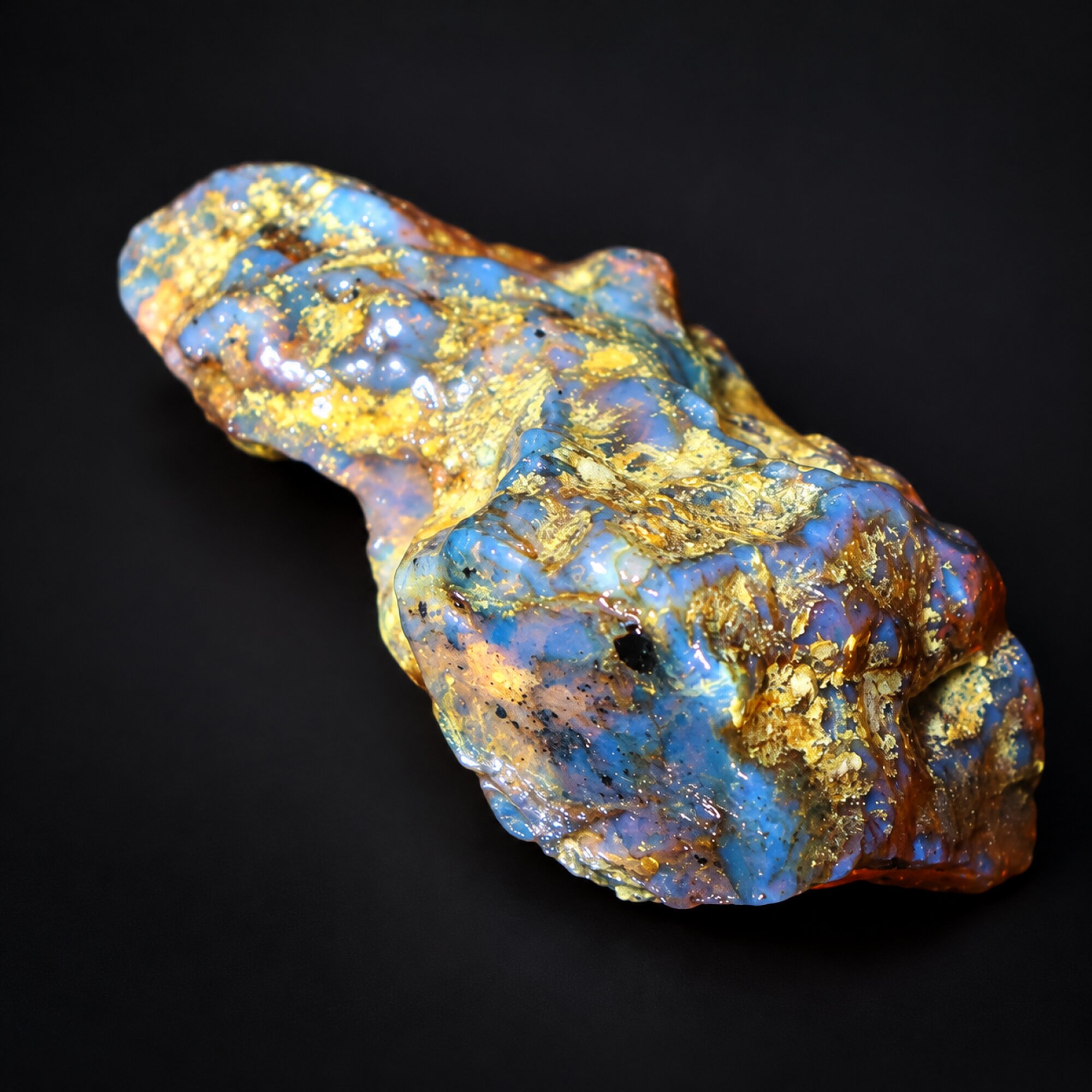 Untreated sky blue rough specimen Dominican amber 7.5g – photo 7