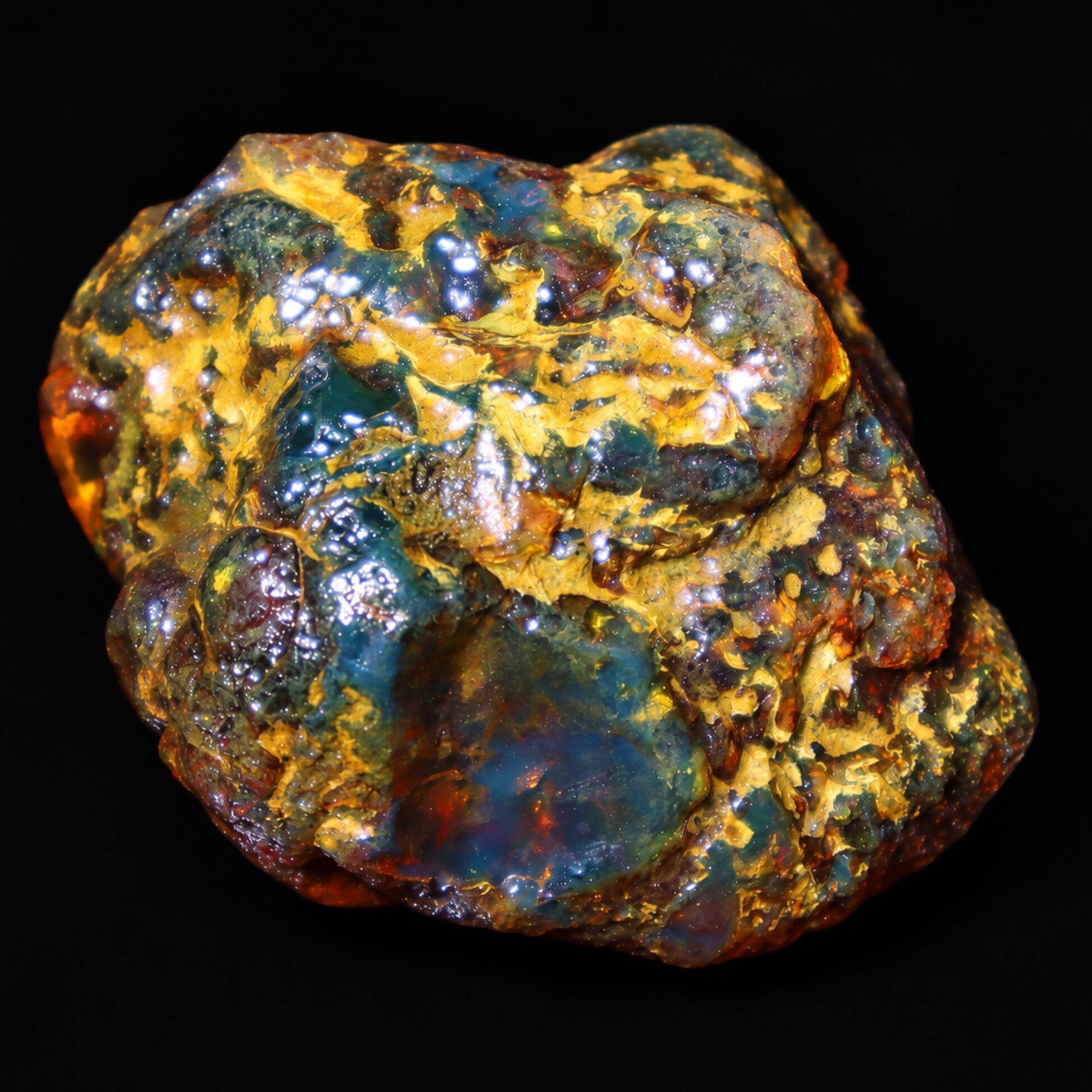 Genuine green blue rough specimen Dominican amber 32.8g