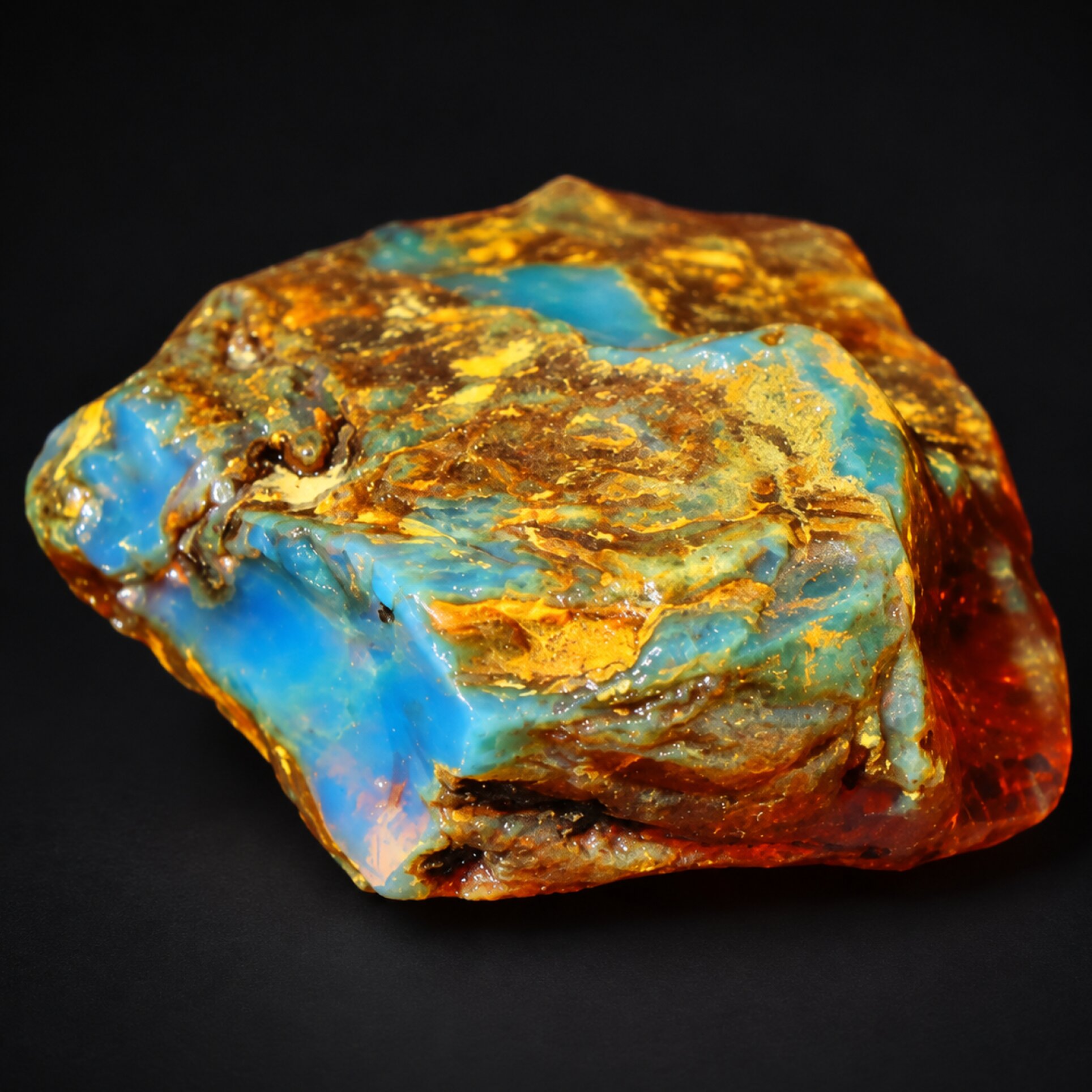 Genuine sky blue rough specimen Dominican amber 14.1g