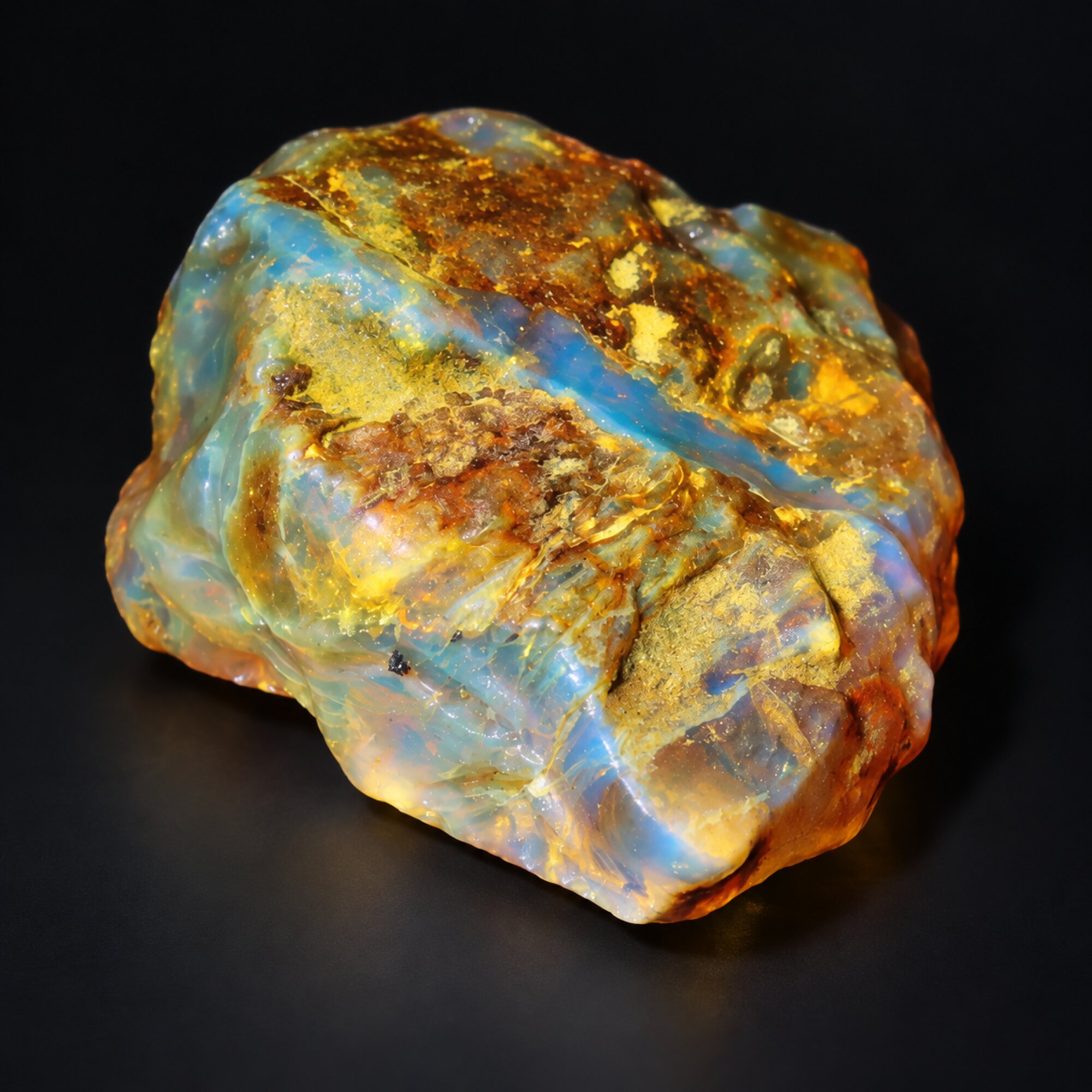 Genuine sky blue rough specimen Dominican amber 14.1g – photo 12