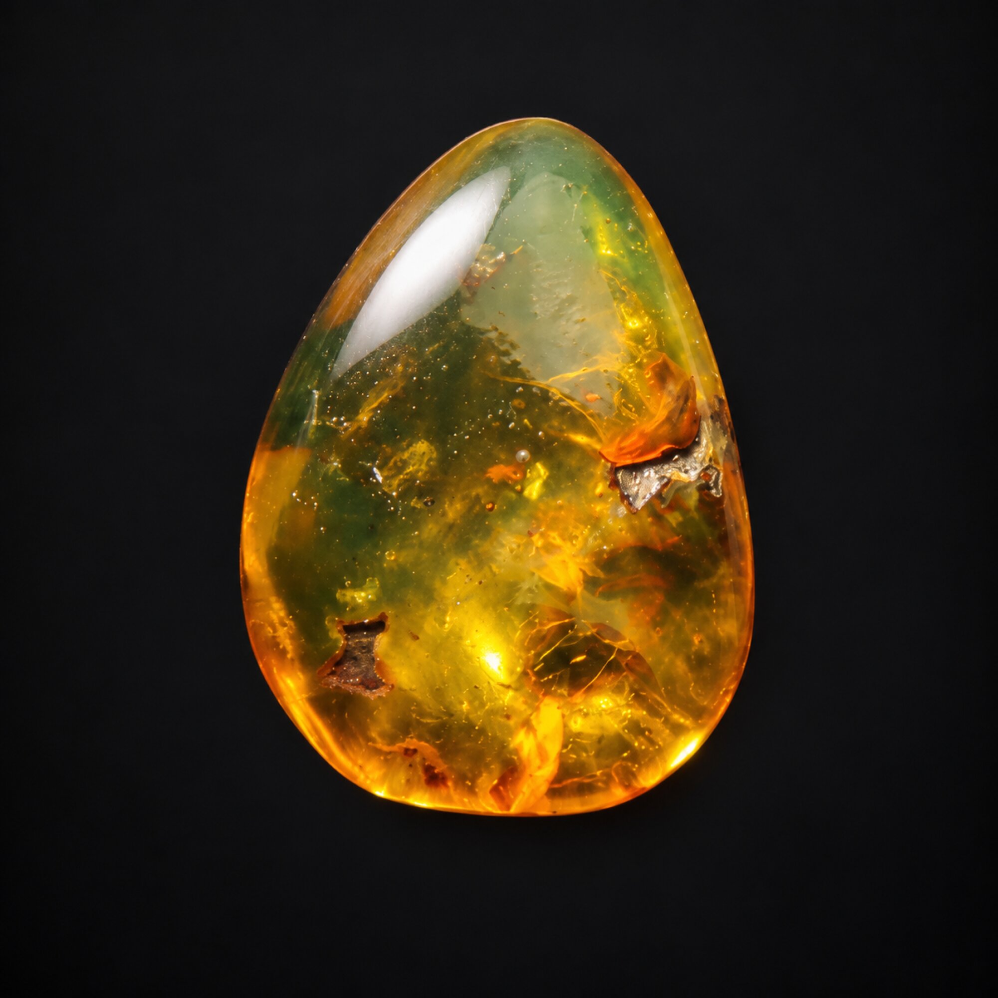 Pure natural green yellow polished Dominican amber 1.3g – photo 3