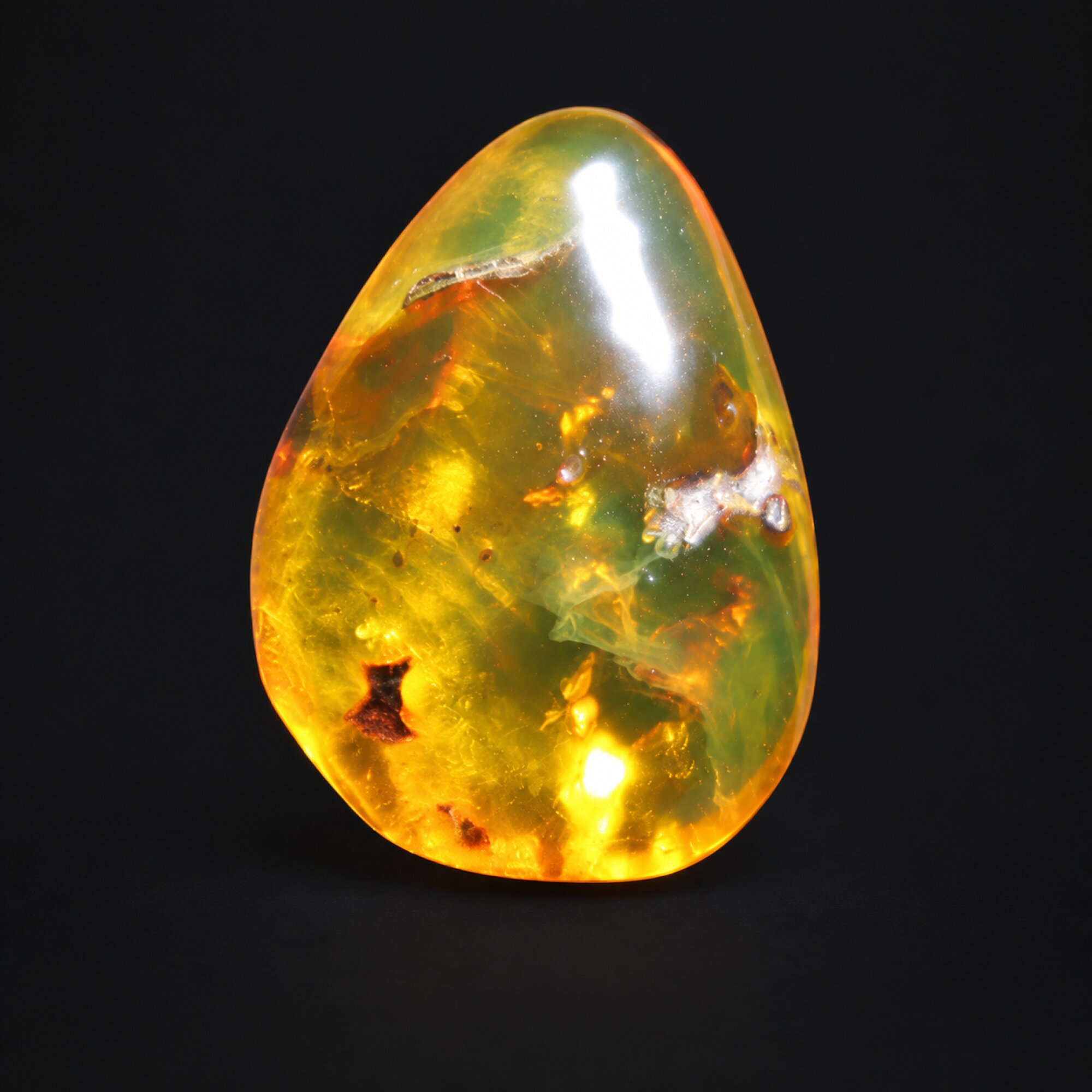 Pure natural green yellow polished Dominican amber 1.3g – photo 4