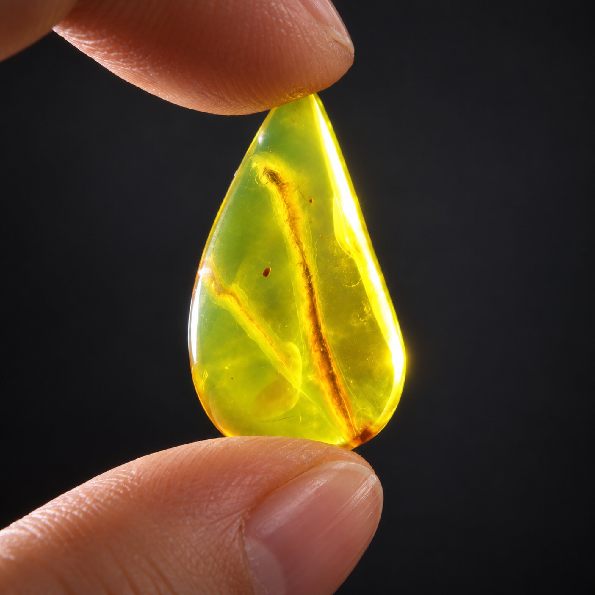 Natural orange green polished Dominican amber – photo 6