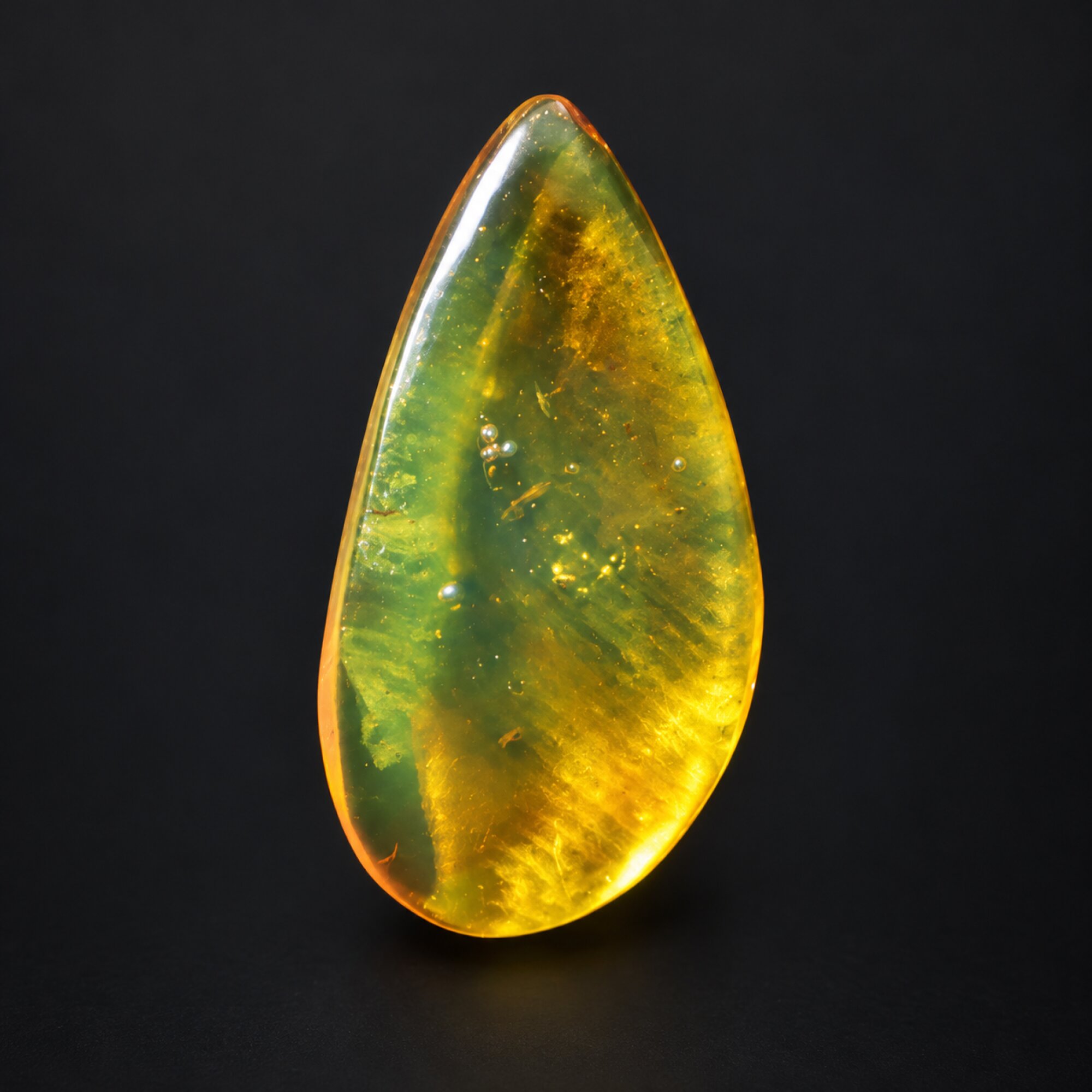 Natural orange green polished Dominican amber – photo 6