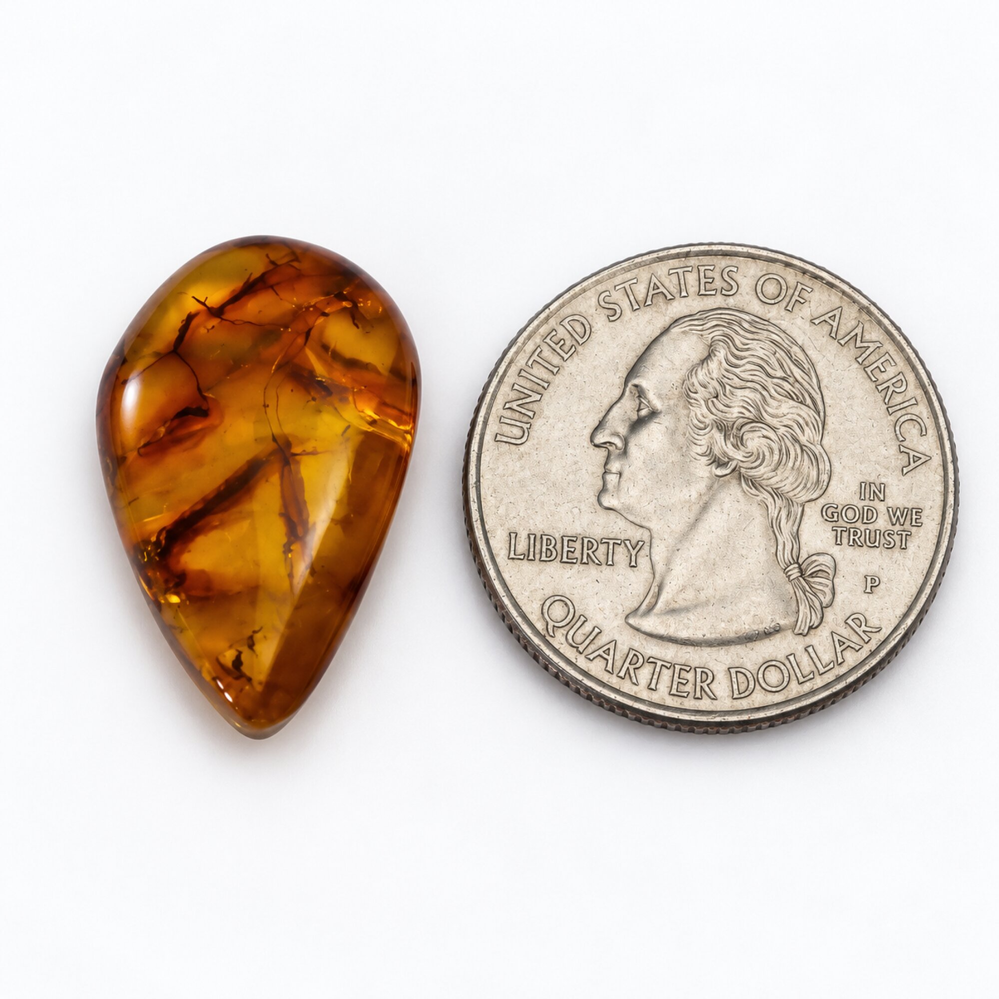 Natural orange blue polished Dominican amber – photo 5