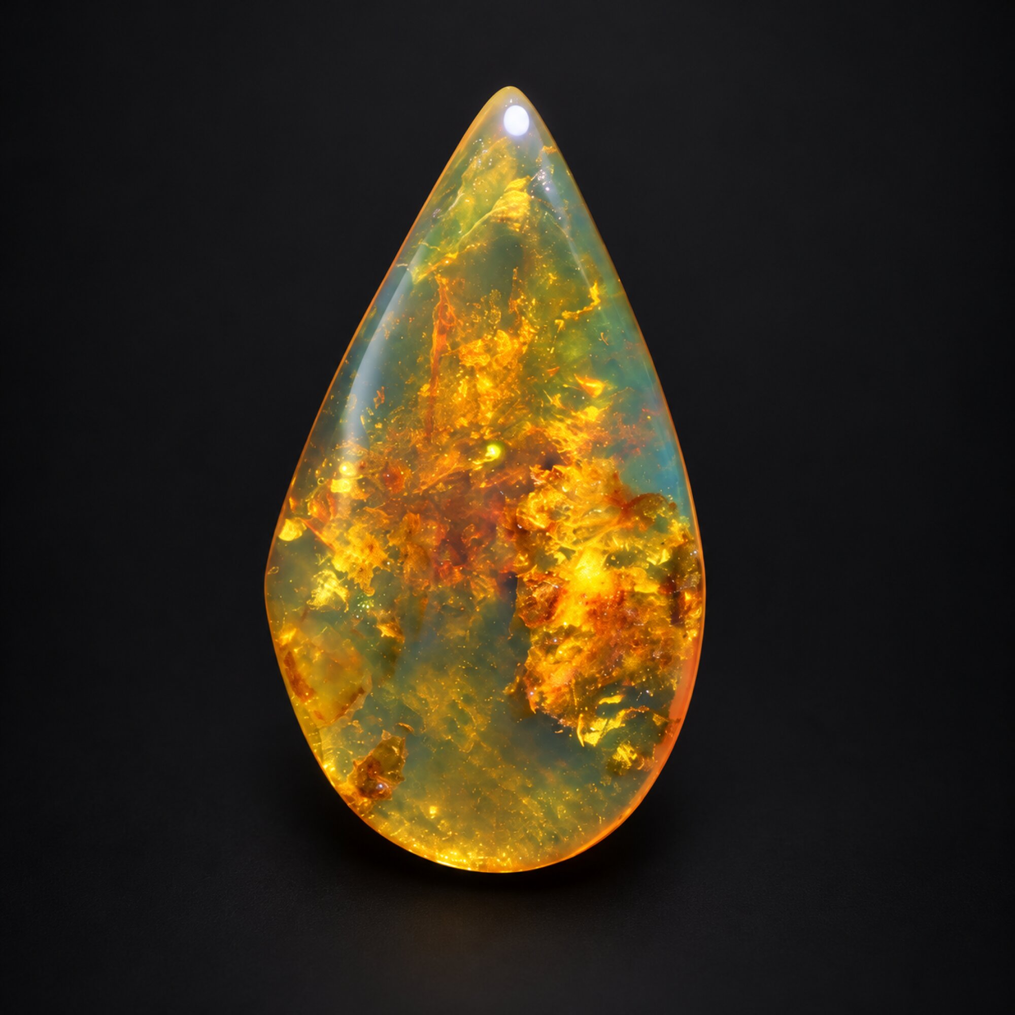 Natural yellow blue polished Dominican amber – photo 6