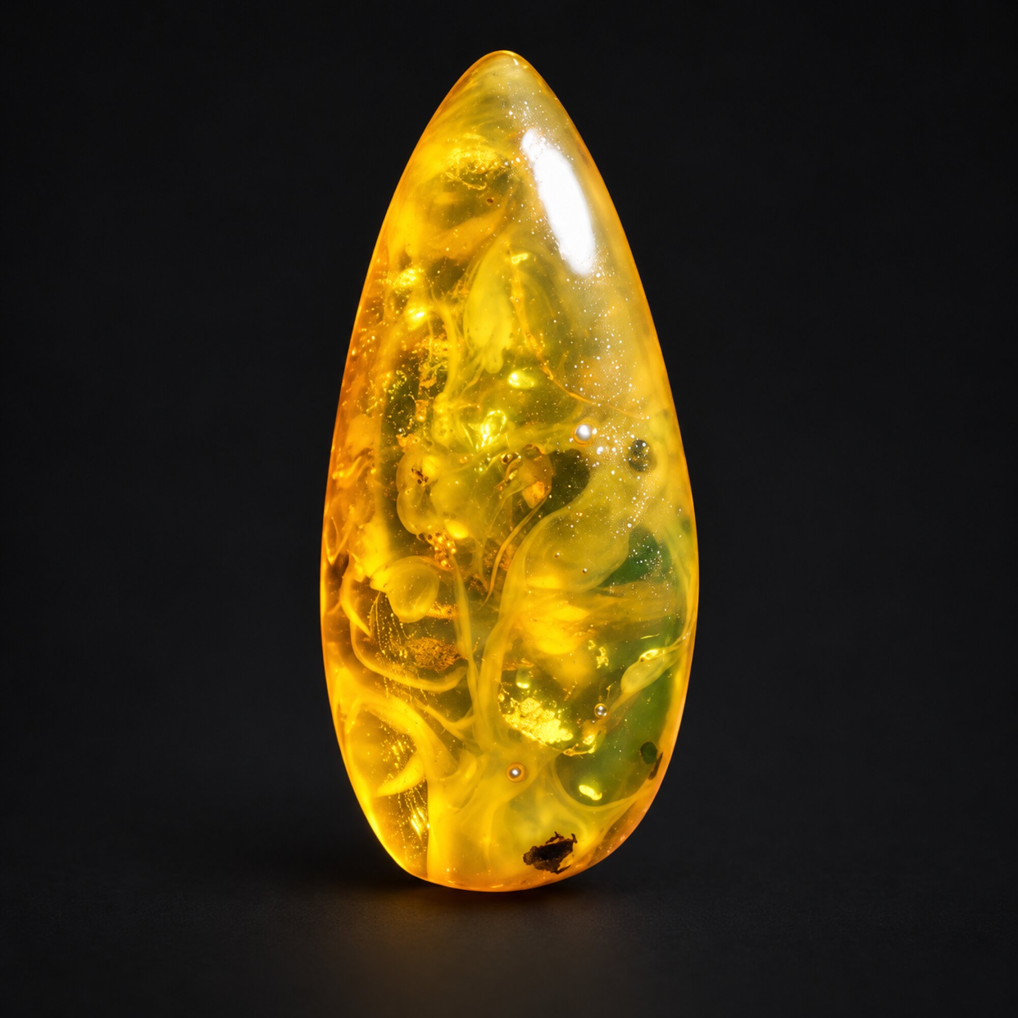 Natural yellow green polished Dominican amber – photo 5