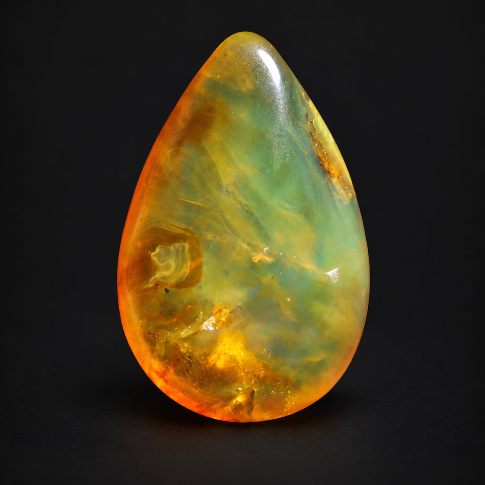 Earth crafted yellow green polished Dominican amber – photo 4