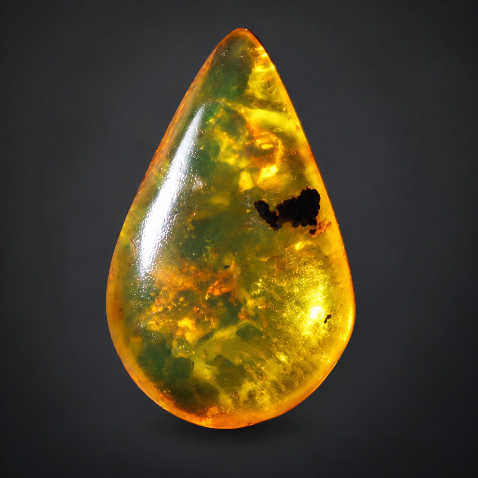 Real yellow green polished Dominican amber – photo 2