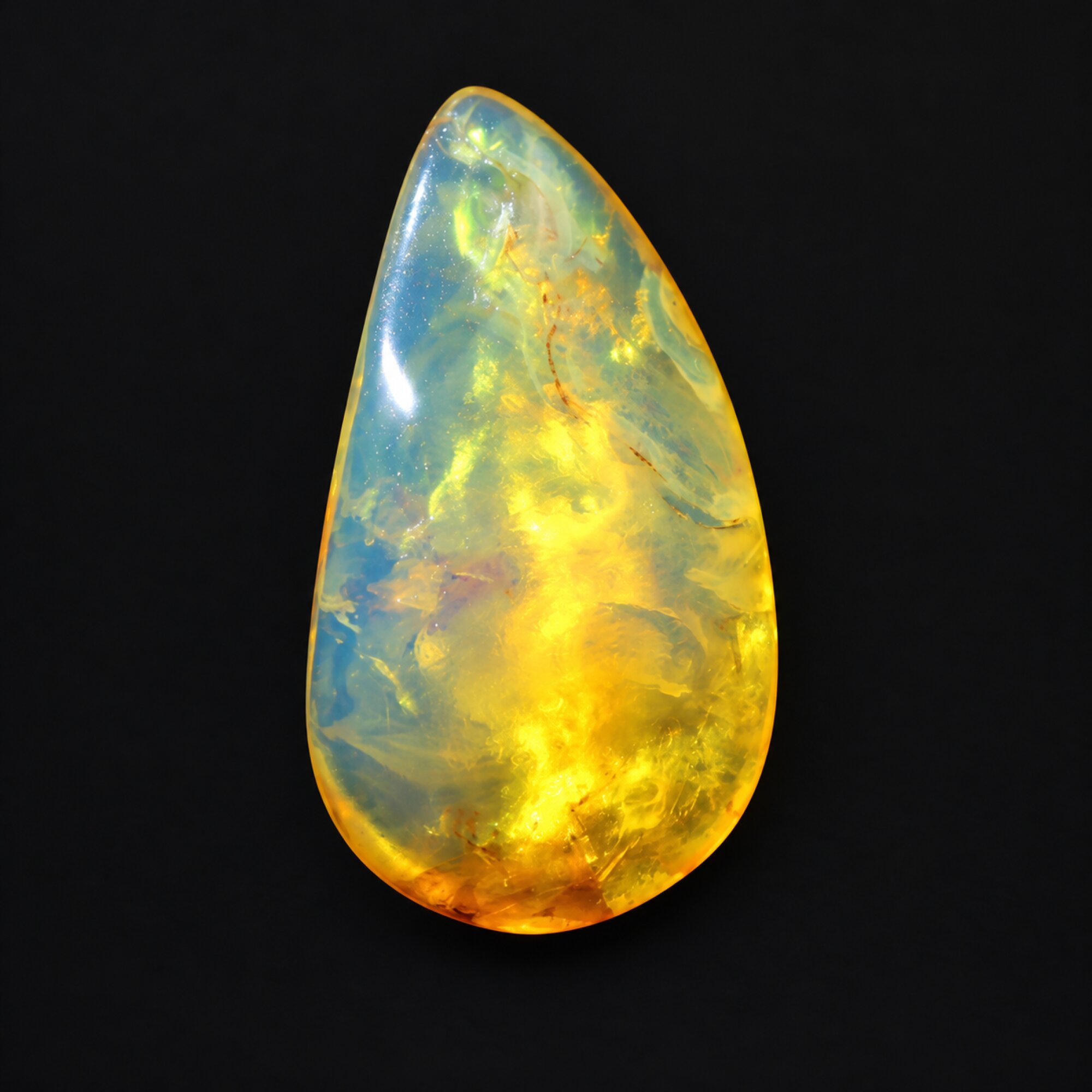 Natural yellow blue polished Dominican amber – photo 7