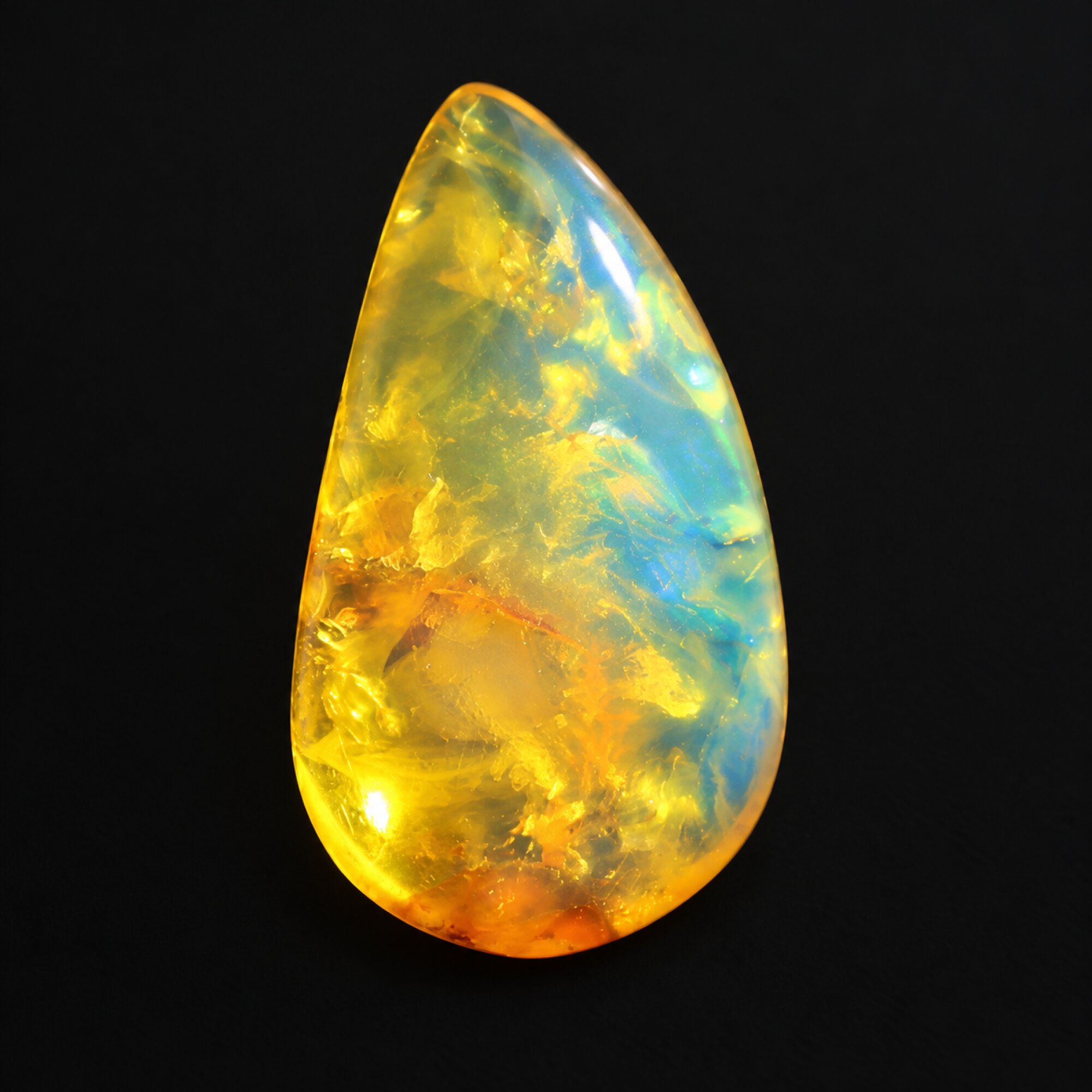 Natural yellow blue polished Dominican amber – photo 8
