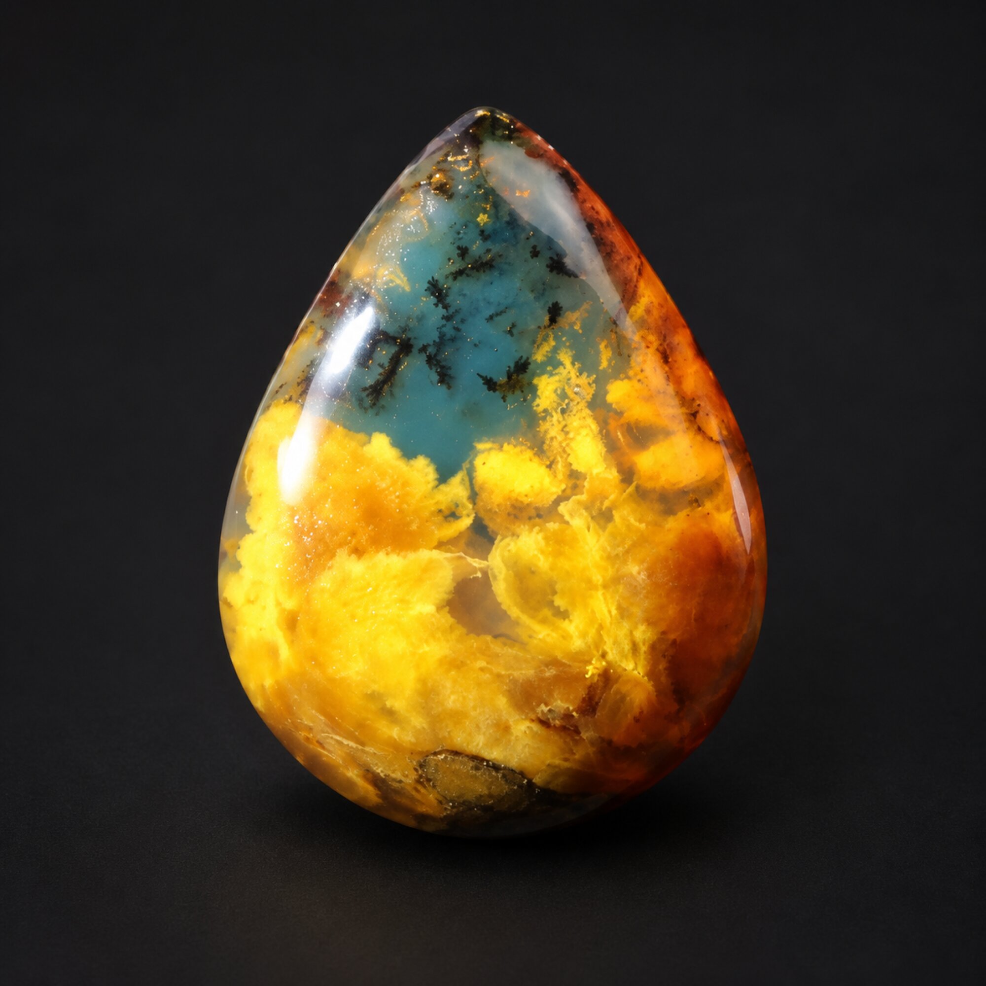 Pure natural deep blue polished Dominican amber – photo 6