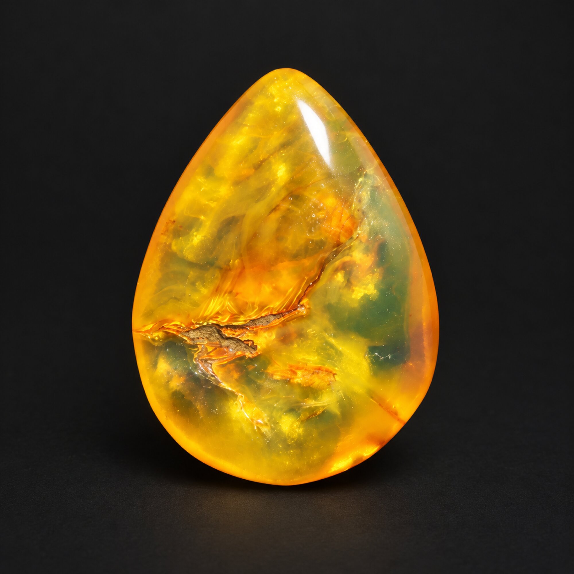 Pure natural orange green polished Dominican amber – photo 8